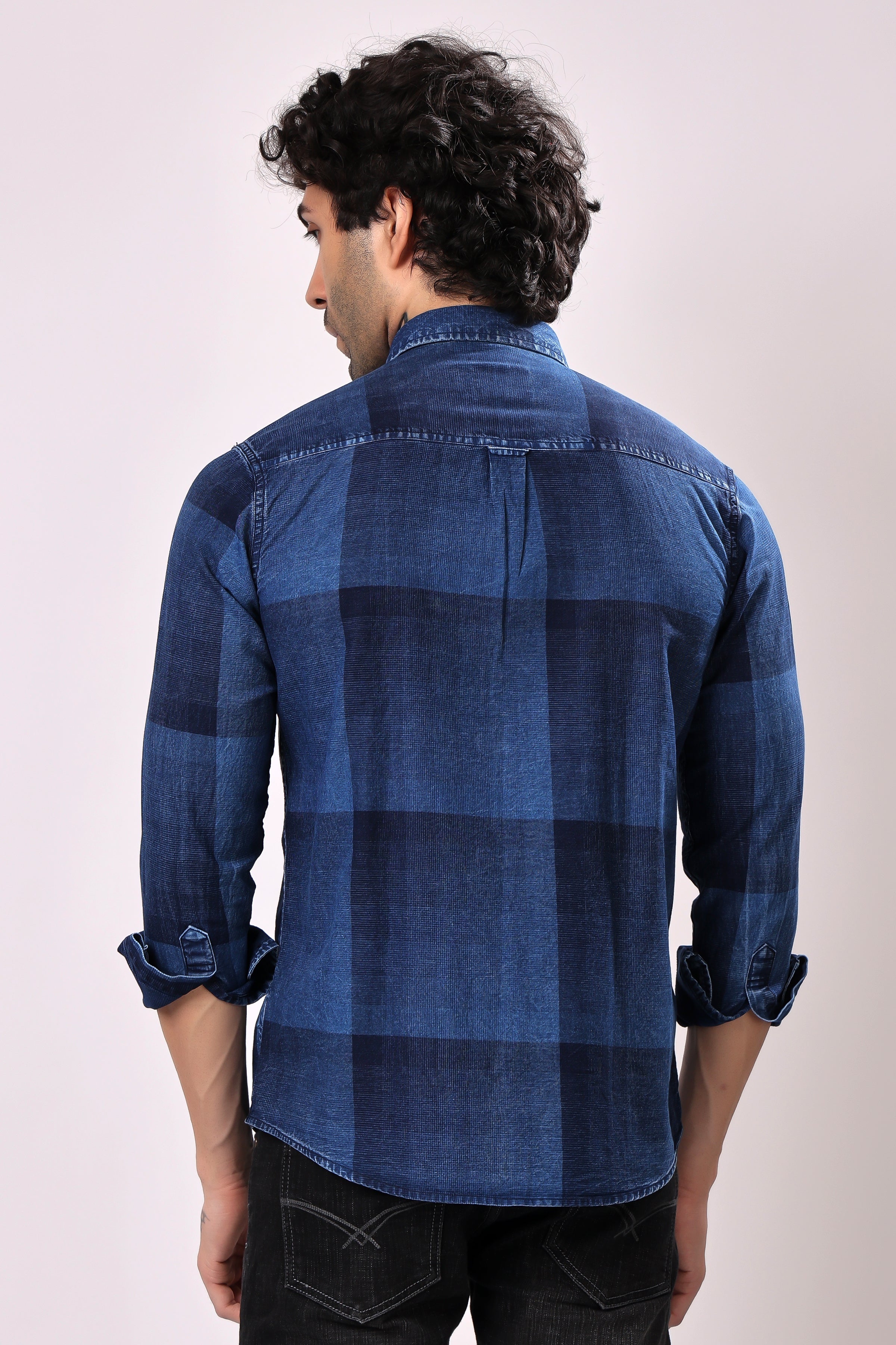 Stylox Denim Check Shirt | Full Sleeves
