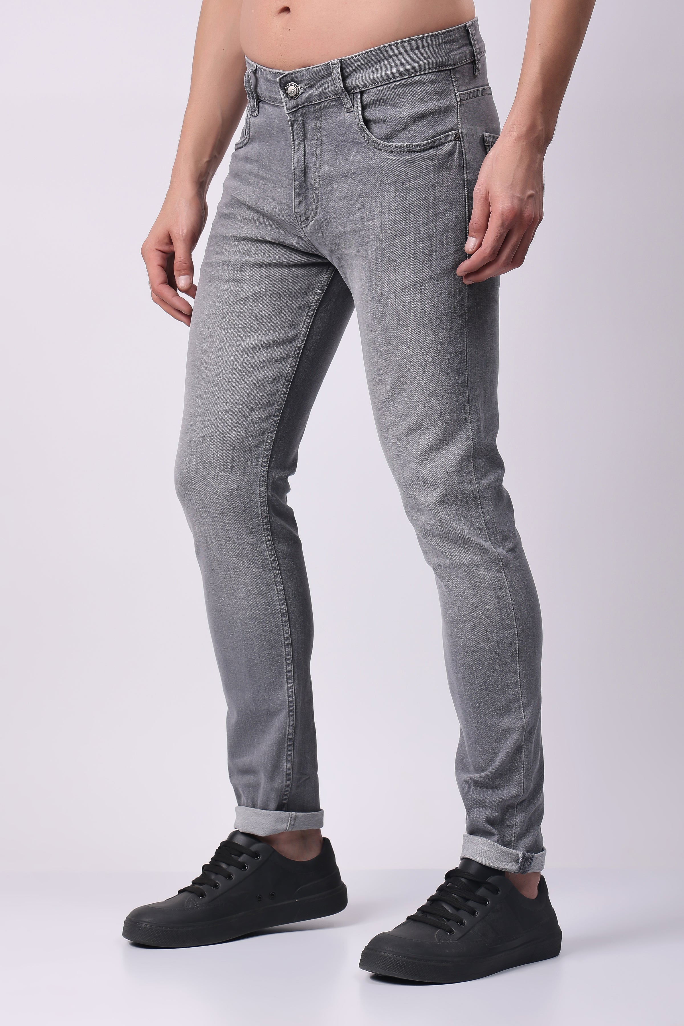 Stylox Slim Fit Denim Jeans for Men - Light Grey - 5370-10964