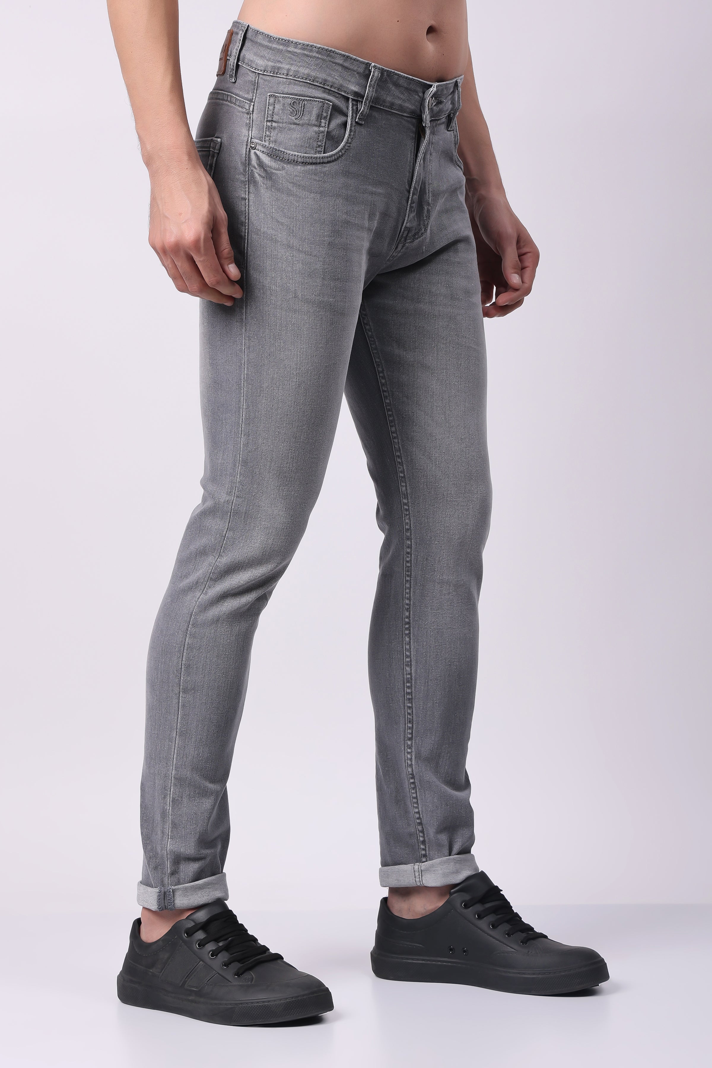 Stylox Slim Fit Denim Jeans for Men - Light Grey - 5370-10964