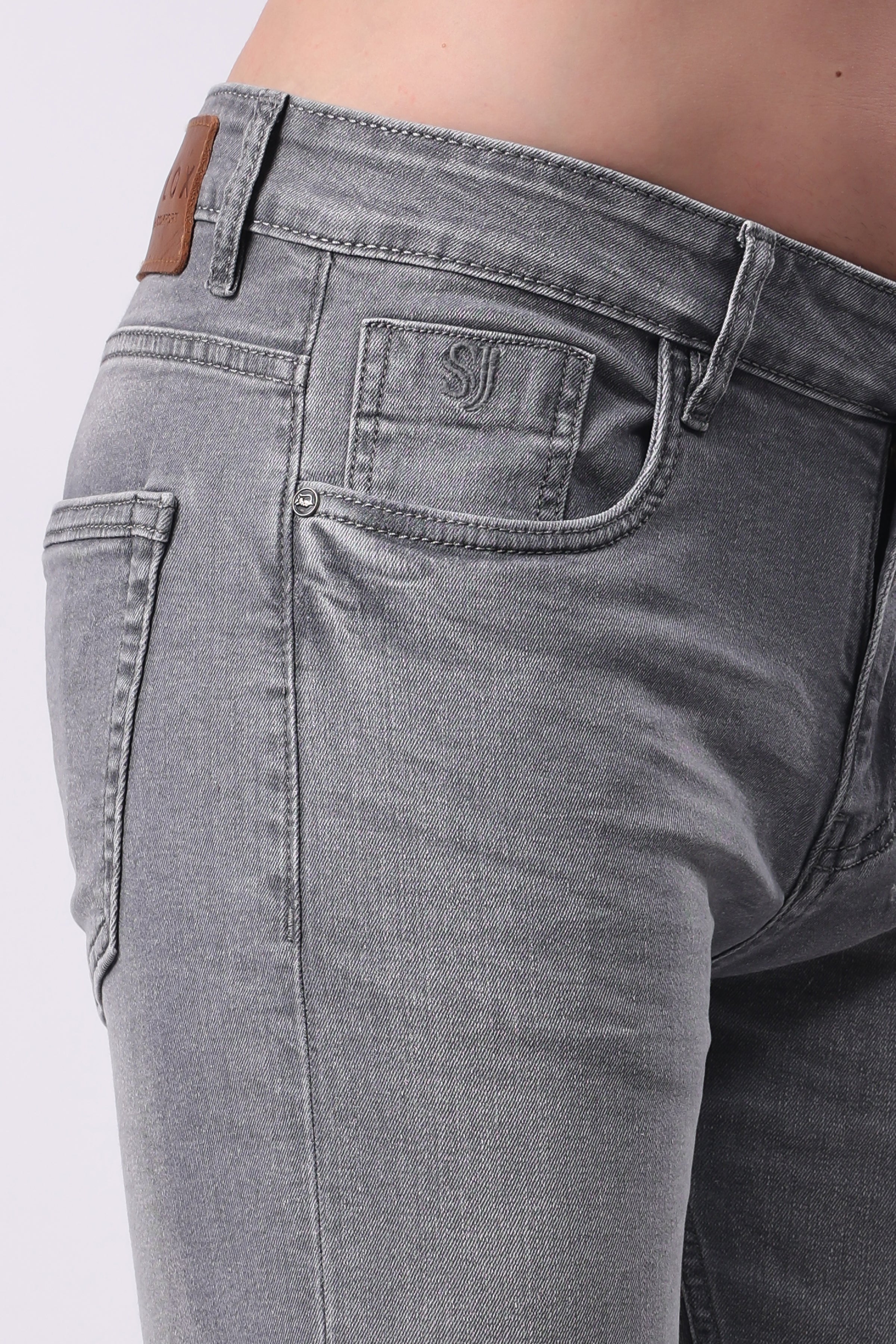 Stylox Slim Fit Denim Jeans for Men - Light Grey - 5370-10964