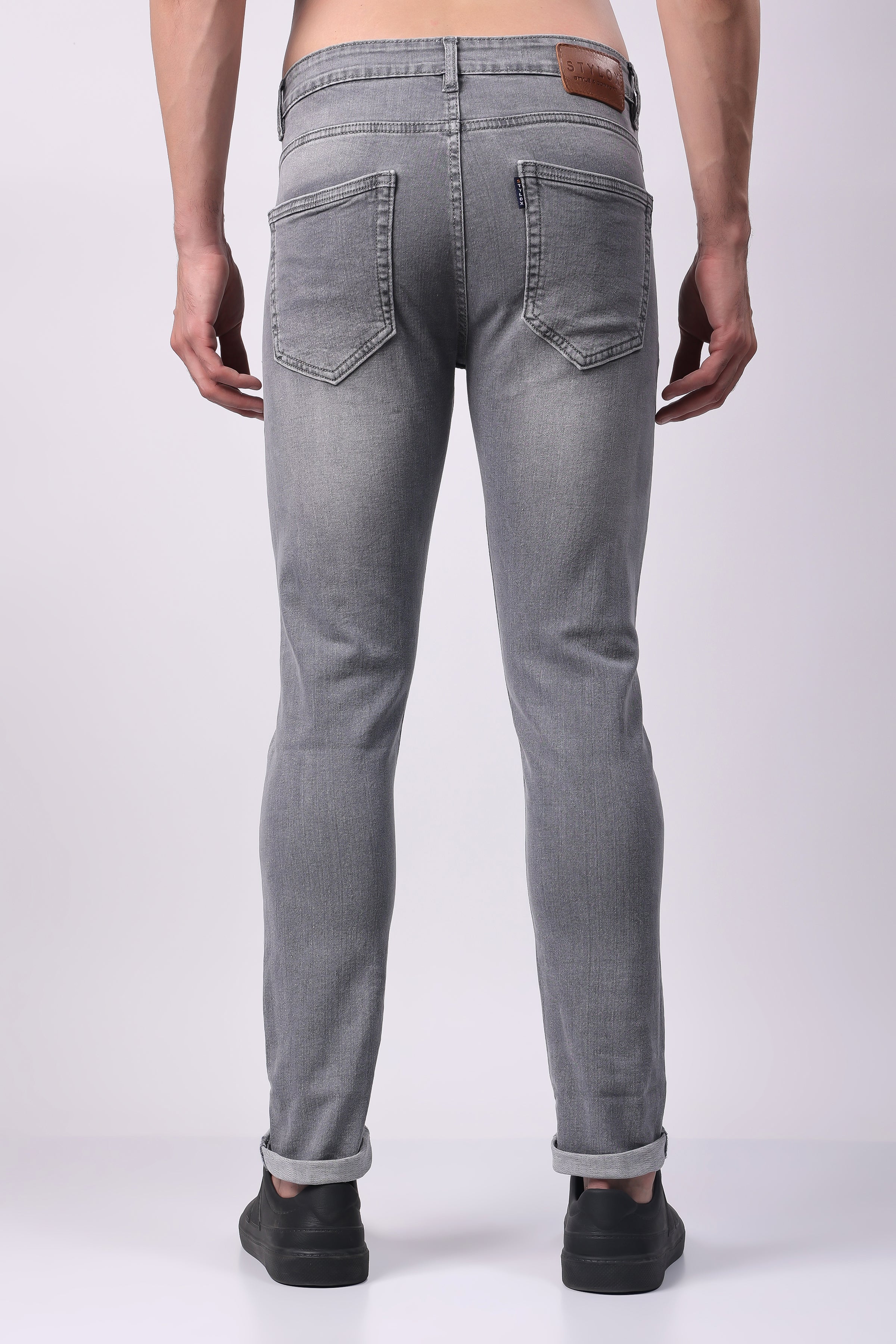 Stylox Slim Fit Denim Jeans for Men - Light Grey - 5370-10964