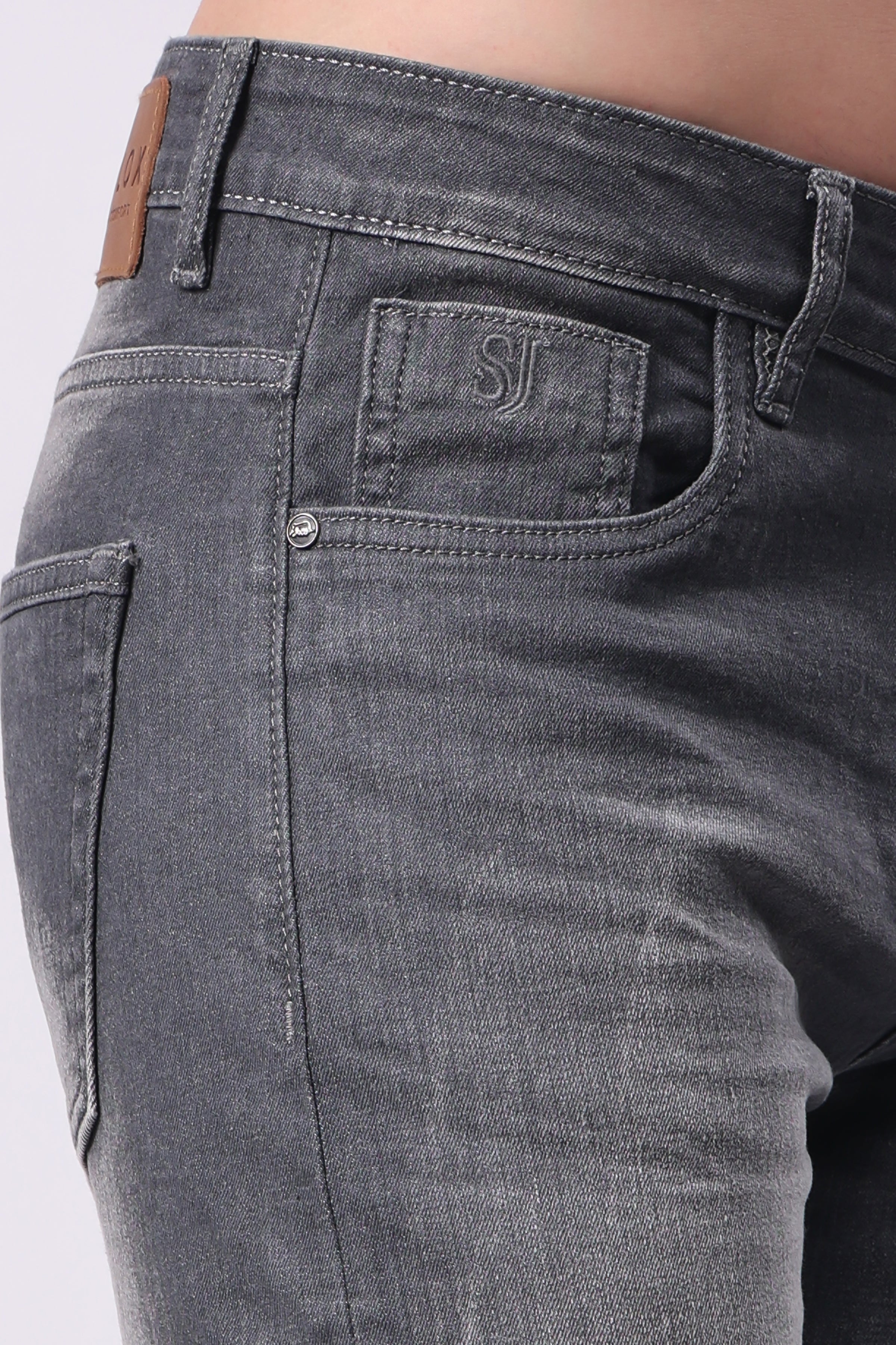 Stylox Slim Fit Denim Jeans for Men - Light Grey - 5370-10965