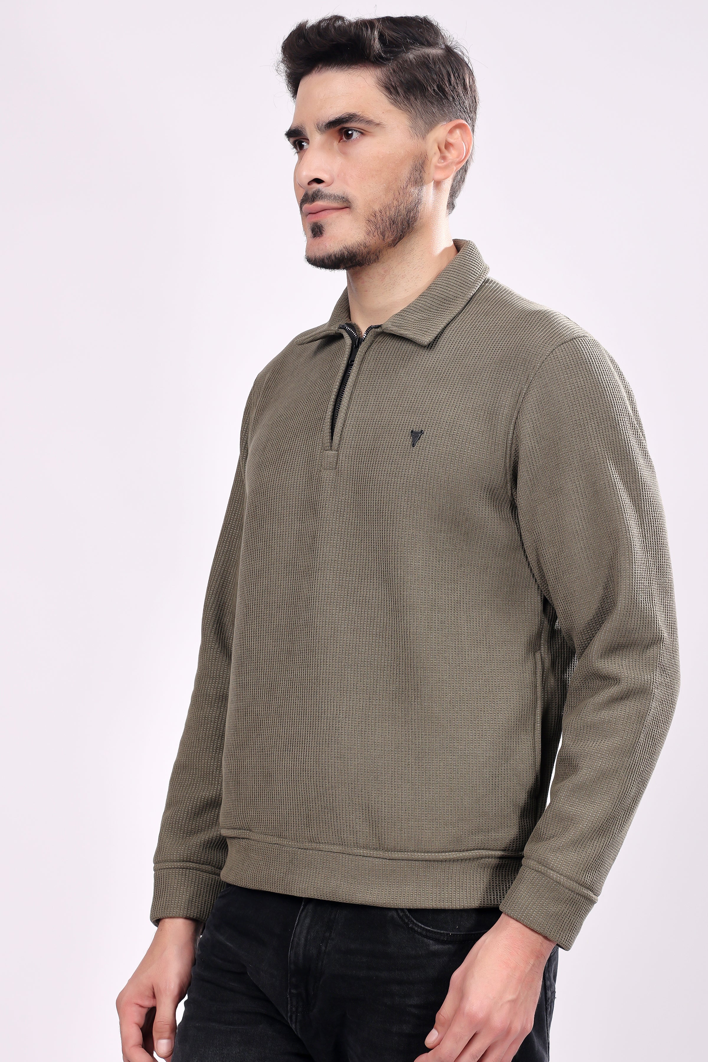 STYLOX Zipper Neck SWEATSHIRT For Men