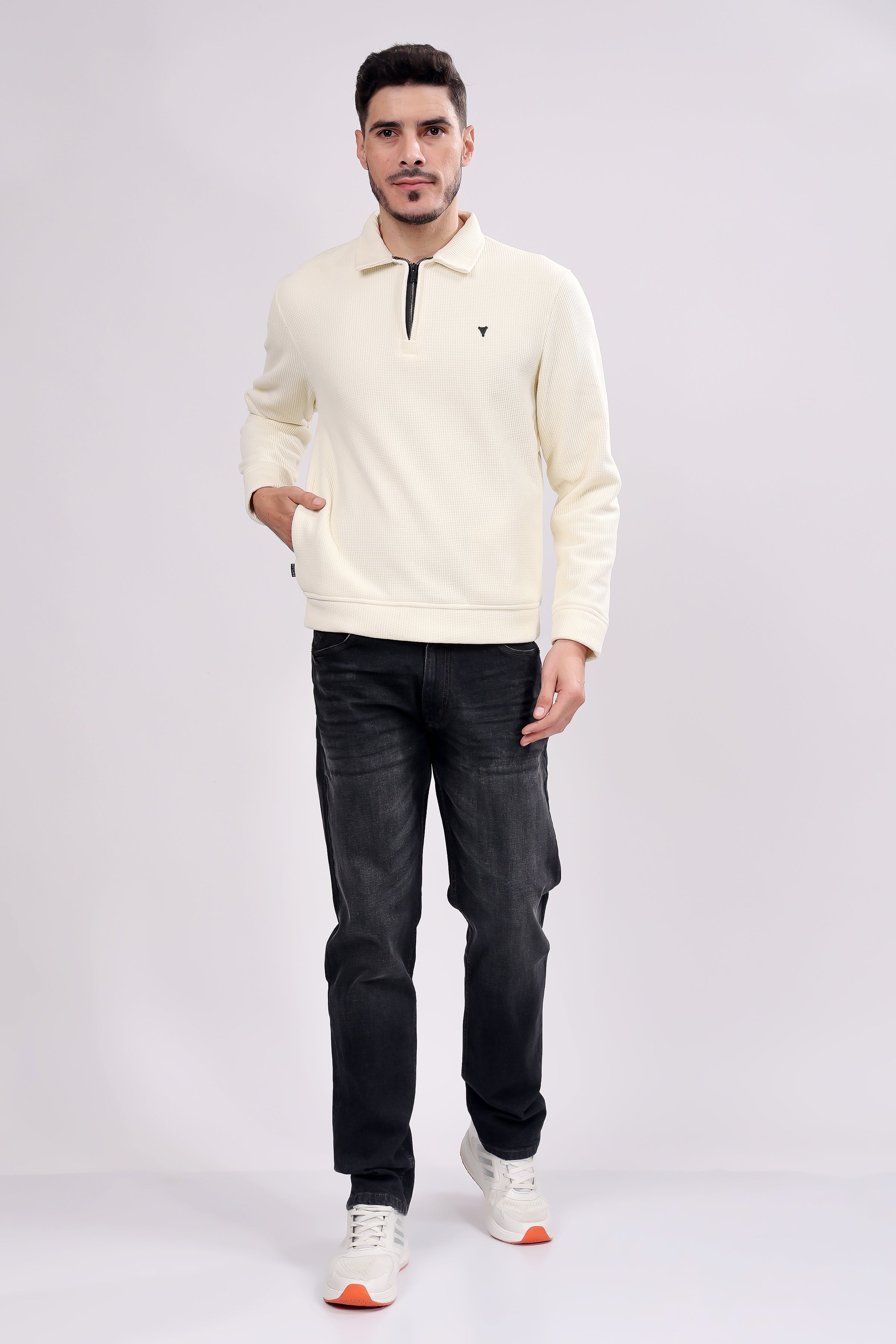 STYLOX Zipper Neck SWEATSHIRT For Men