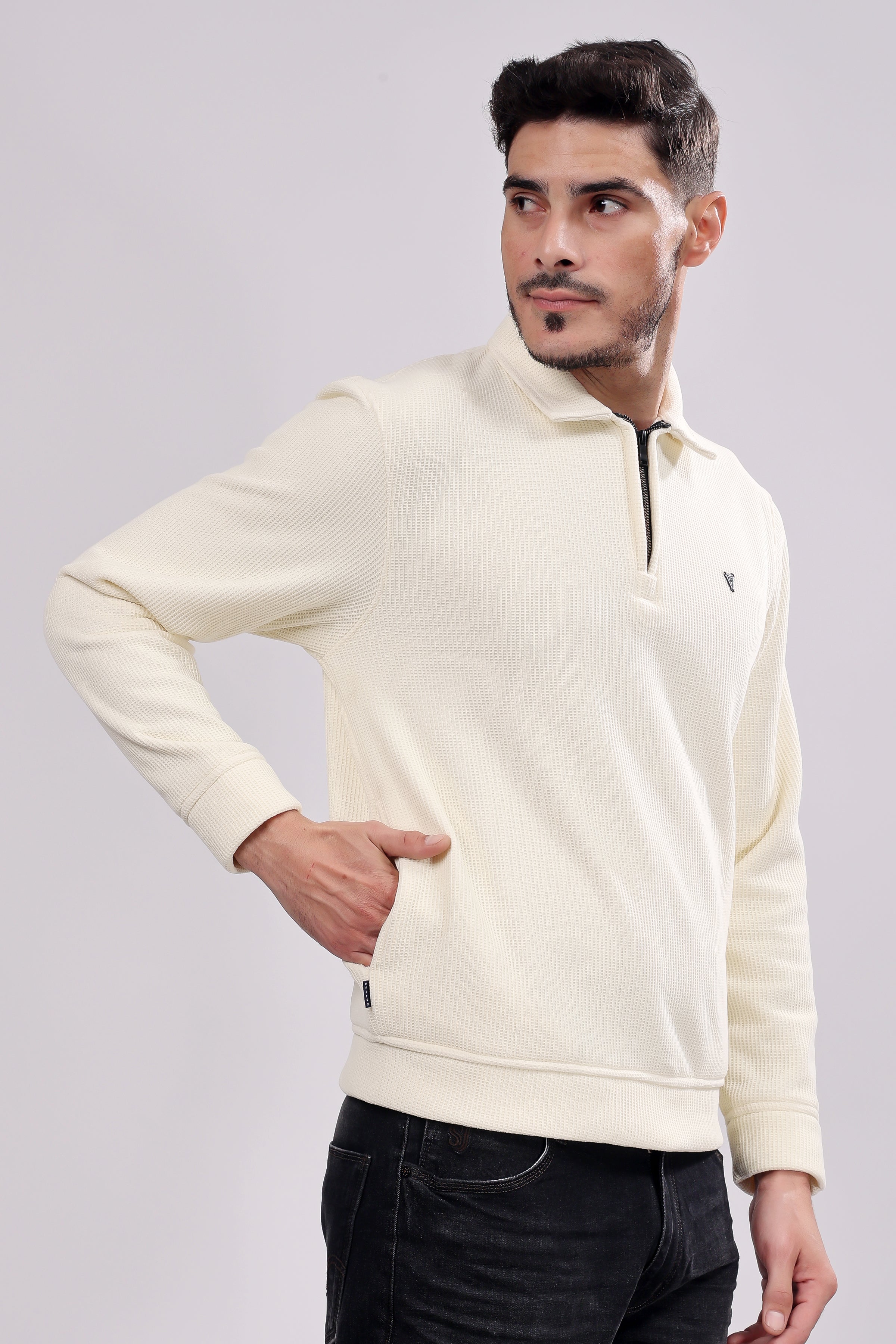 STYLOX Zipper Neck SWEATSHIRT For Men