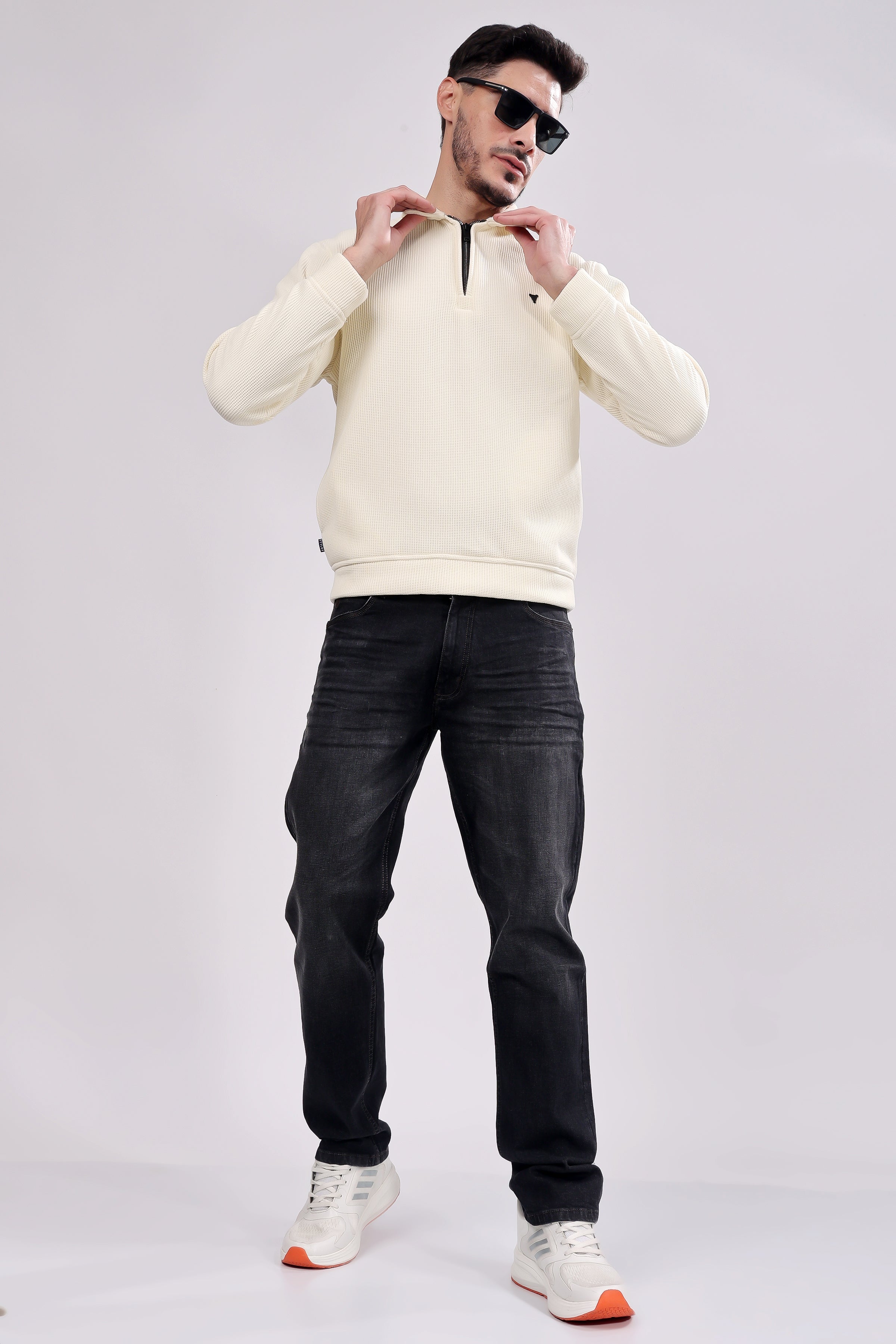 STYLOX Zipper Neck SWEATSHIRT For Men