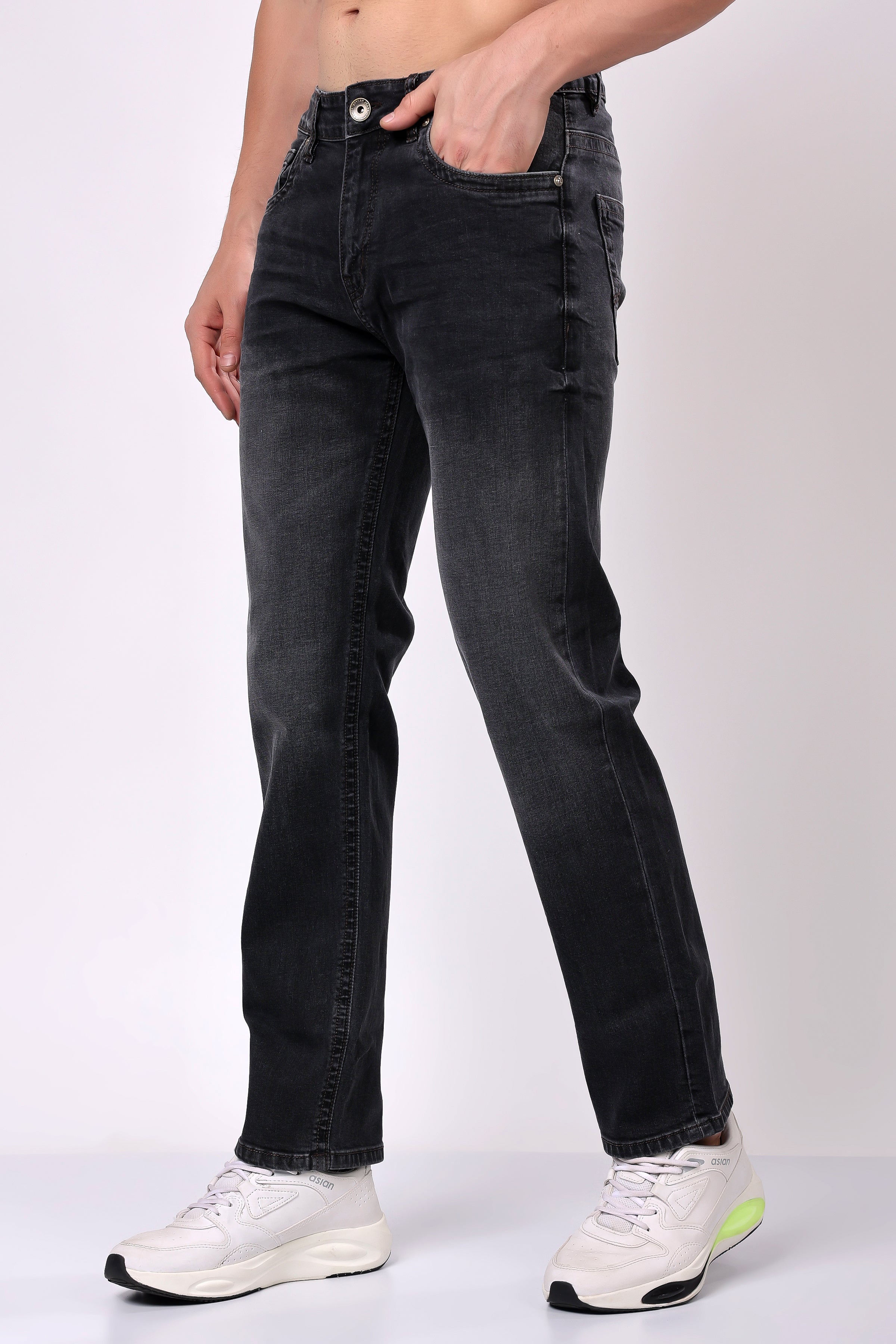 Stylox Comfort Fit Denim Jeans for Men | Dark Grey |J-26