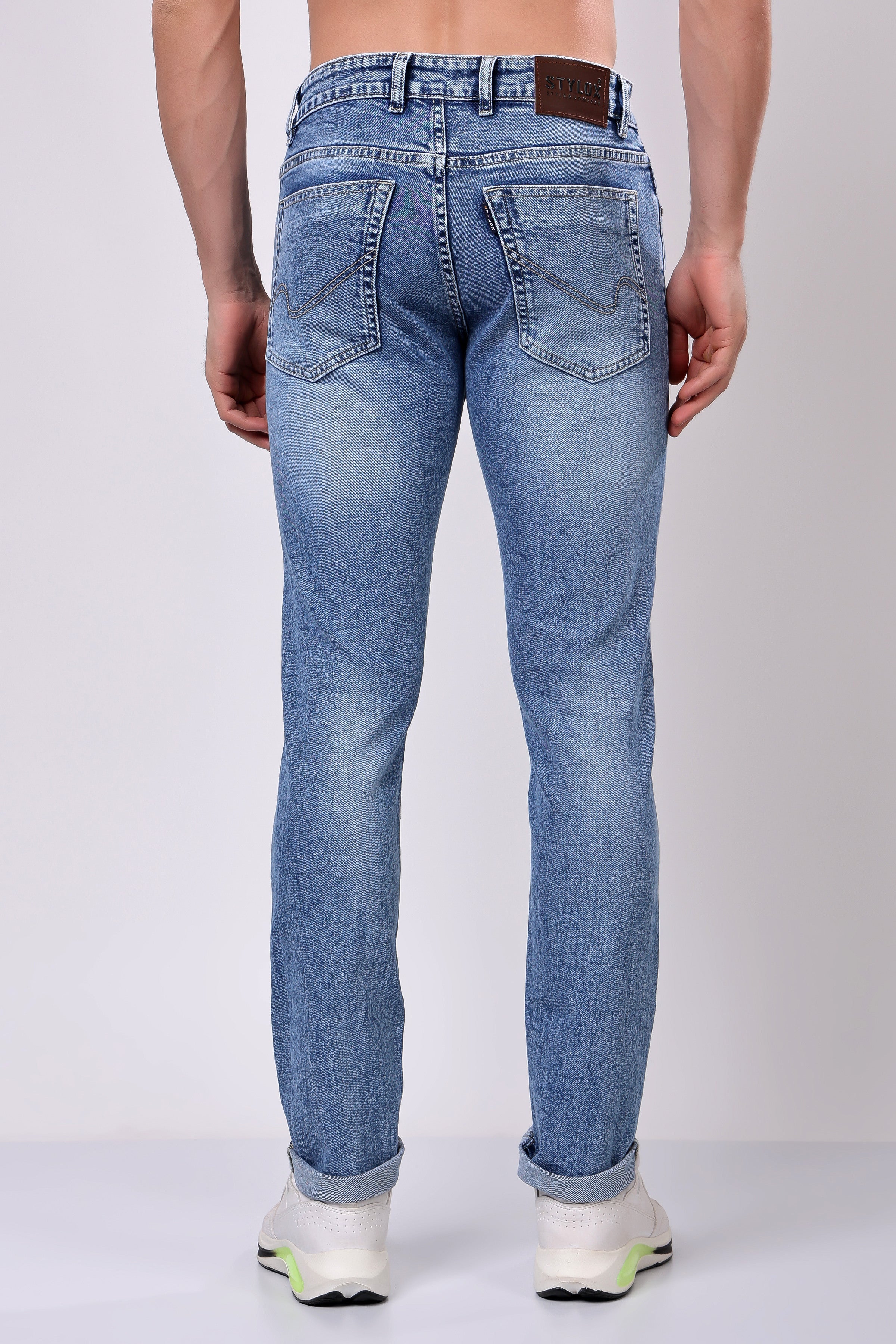 Stylox Slim Fit Denim Jeans - Sky Blue,