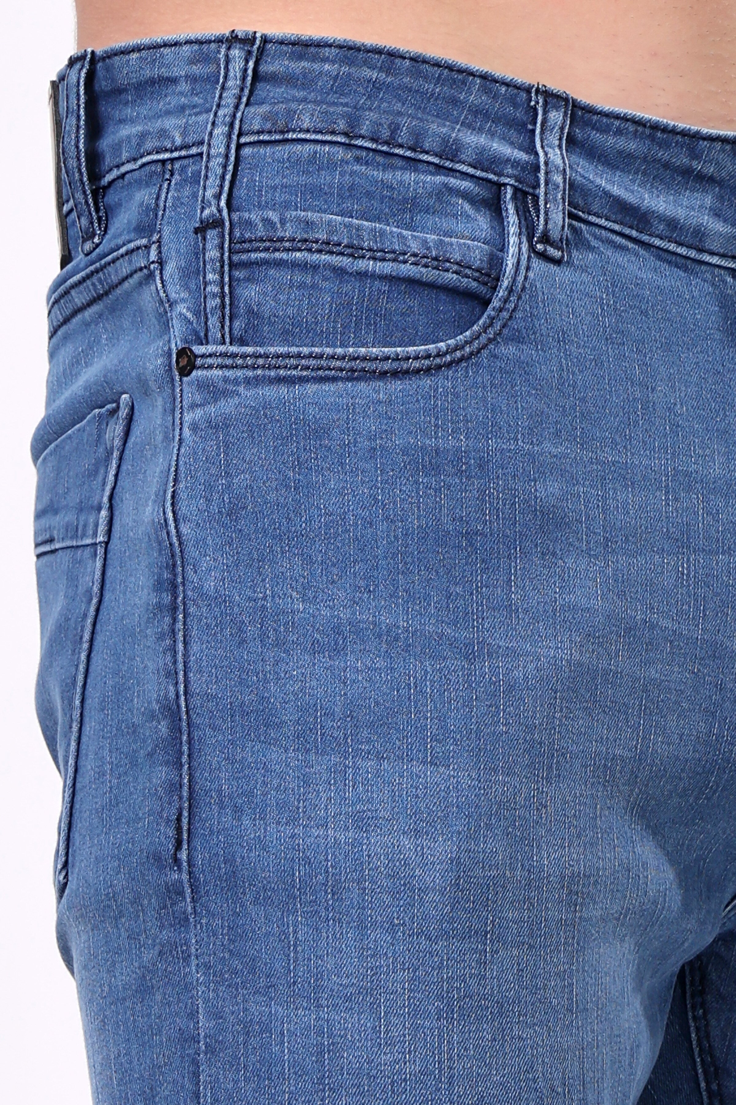 STYLOX Men’s Sky Blue Ankle Fit Jeans - Premium Denim,