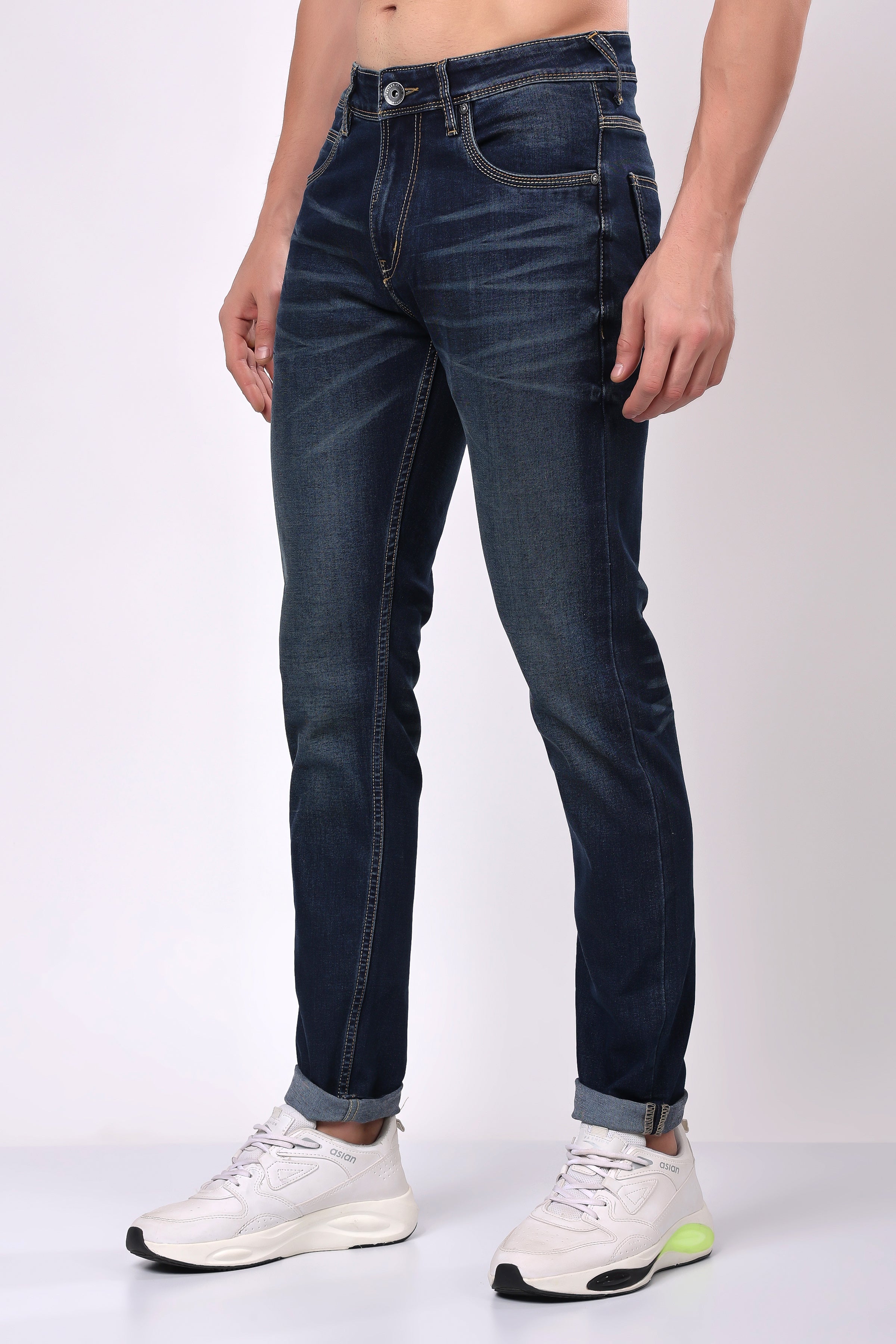 Stylox Slim Fit Denim Jeans - Dark Grey,