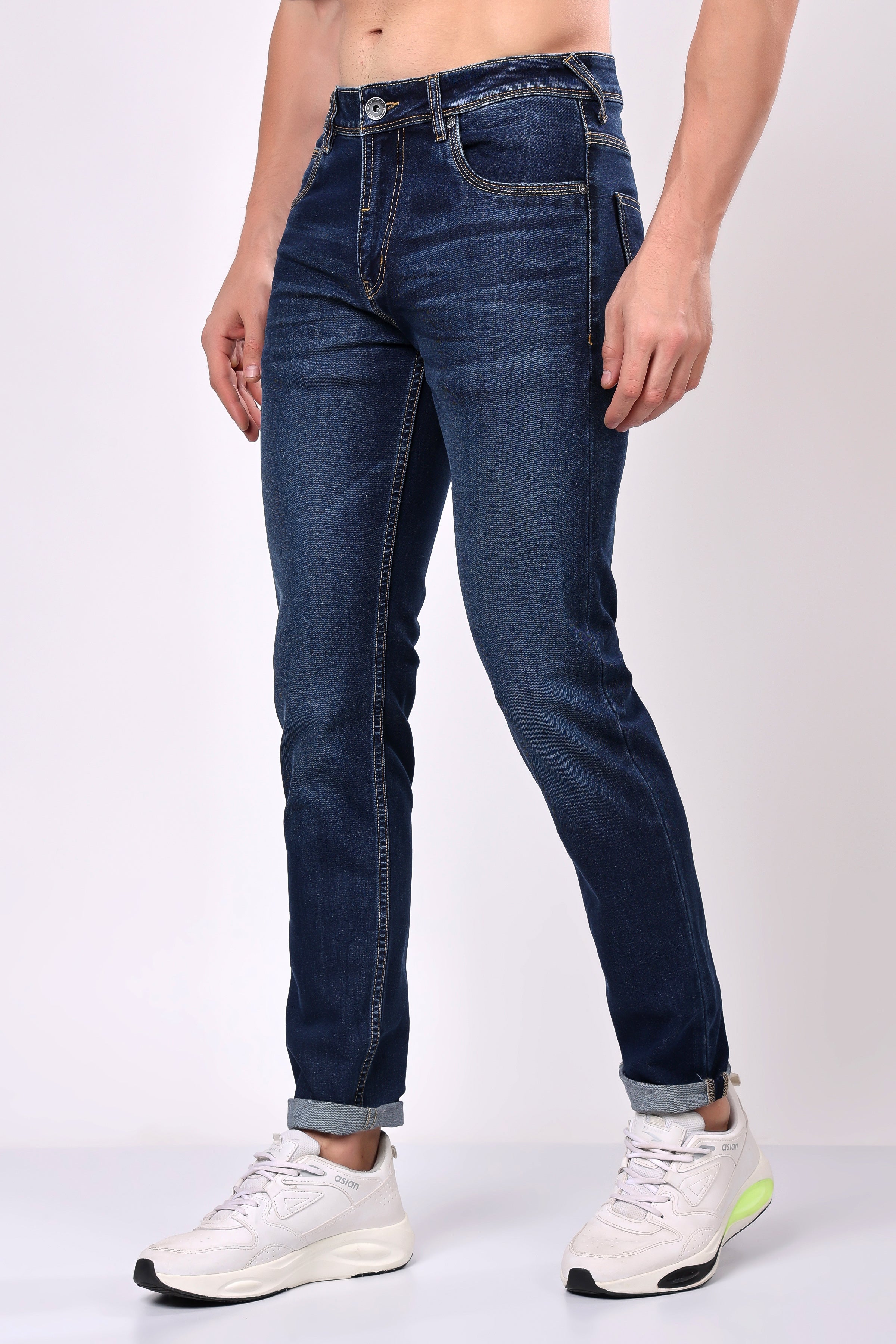 Stylox Slim Fit Denim Jeans - Dark Blue,