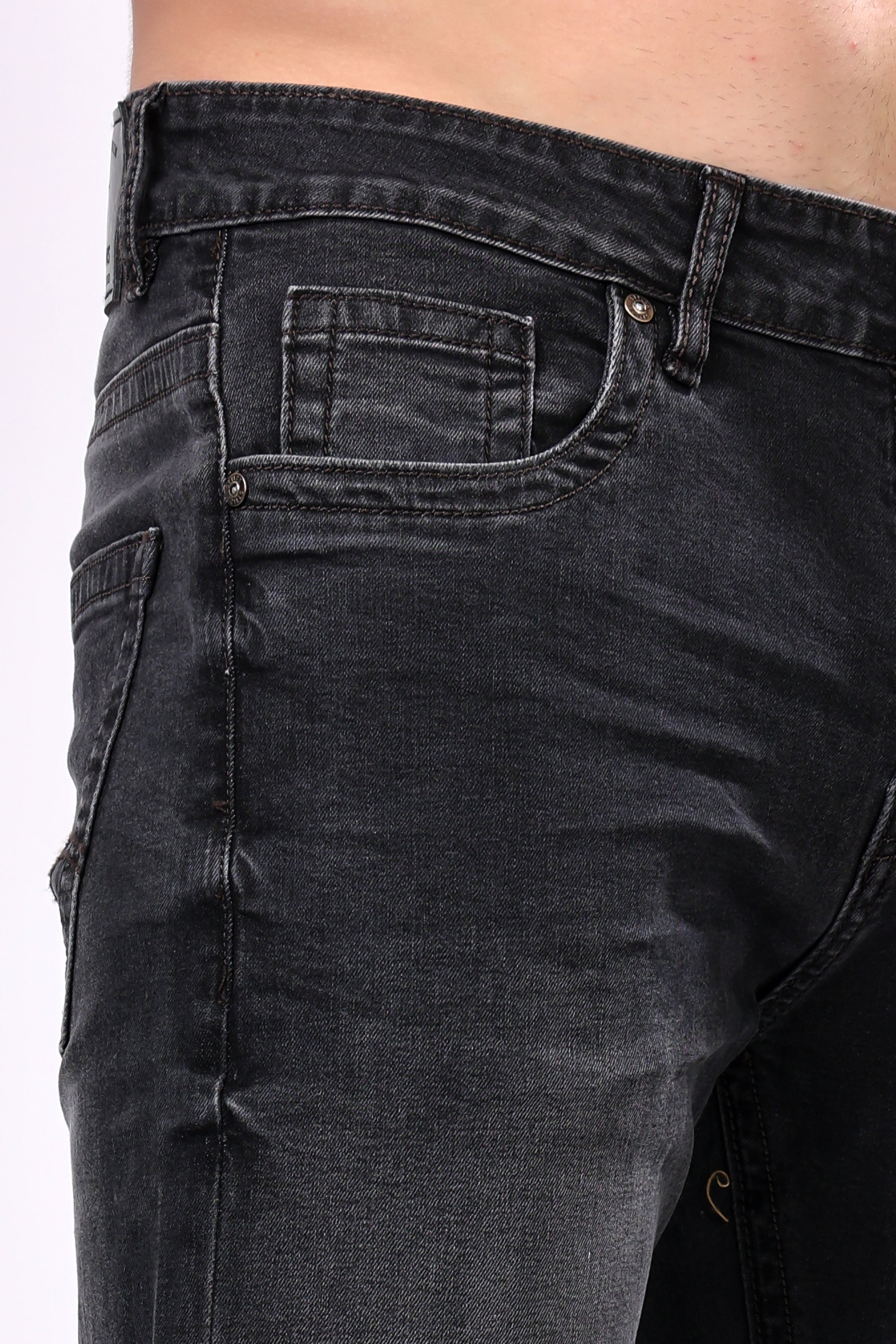 Stylox Comfort Fit Denim Jeans for Men | Dark Grey |J-26