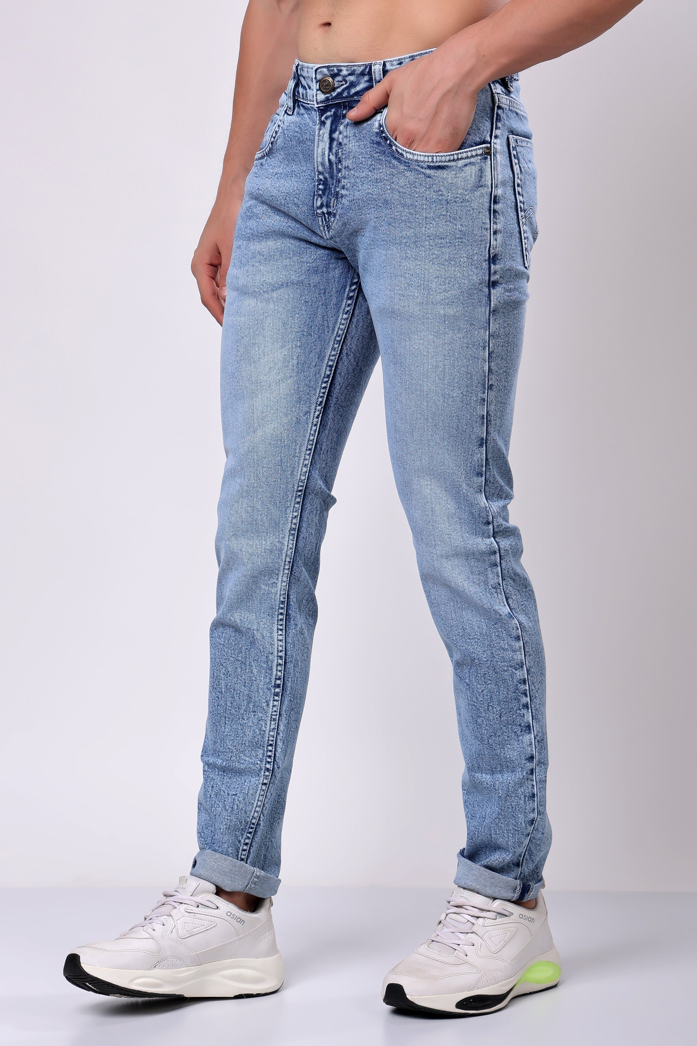 Stylox Slim Fit Denim Jeans - Sky Blue,