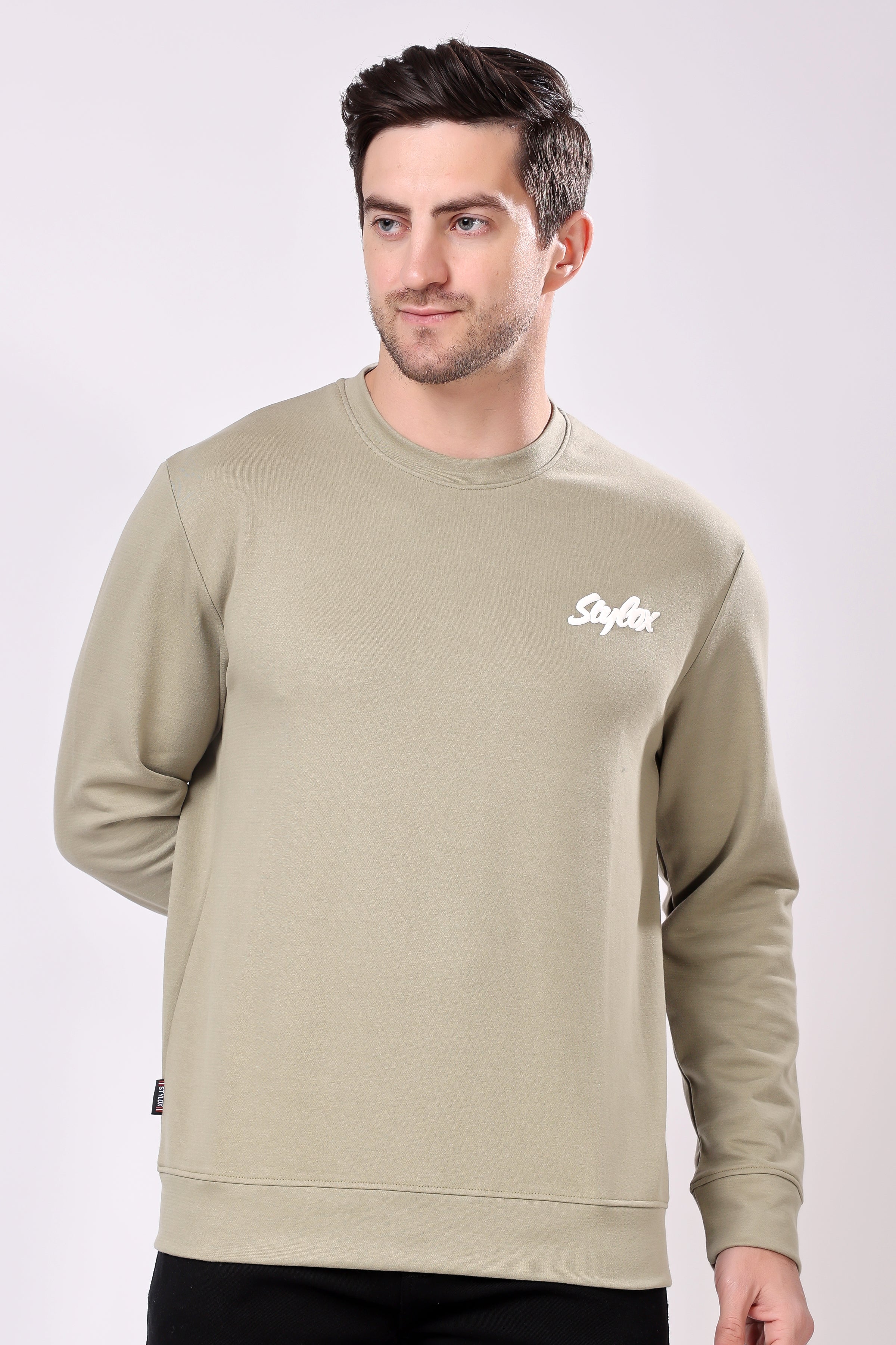 STYLOX Printed Cotton Round Neck Sweatshirt For Men
