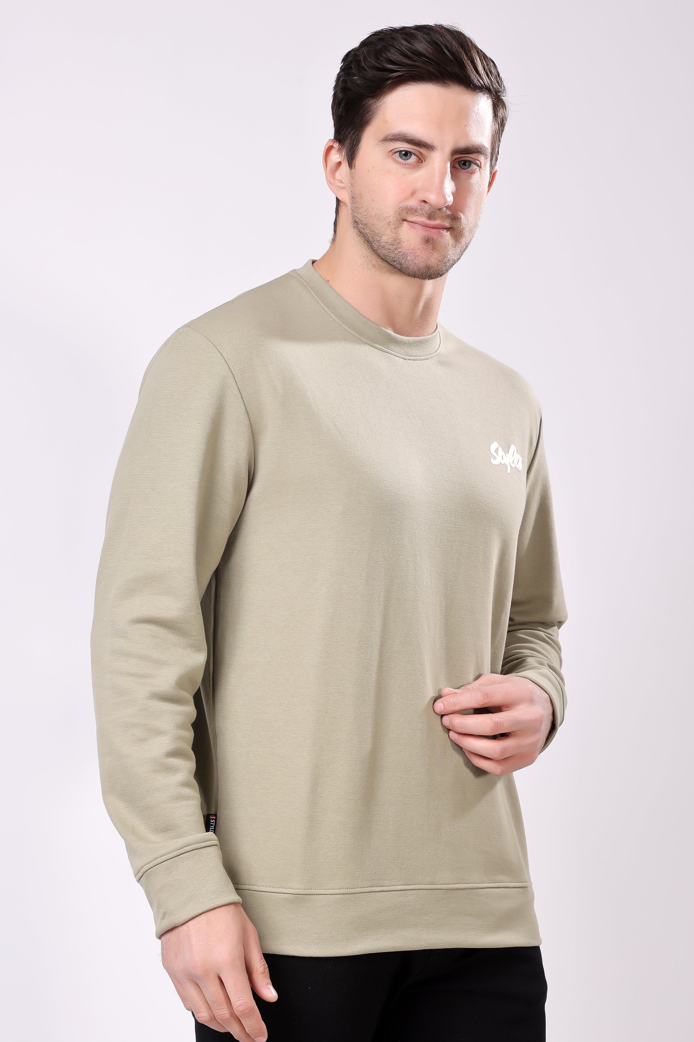 STYLOX Printed Cotton Round Neck Sweatshirt For Men