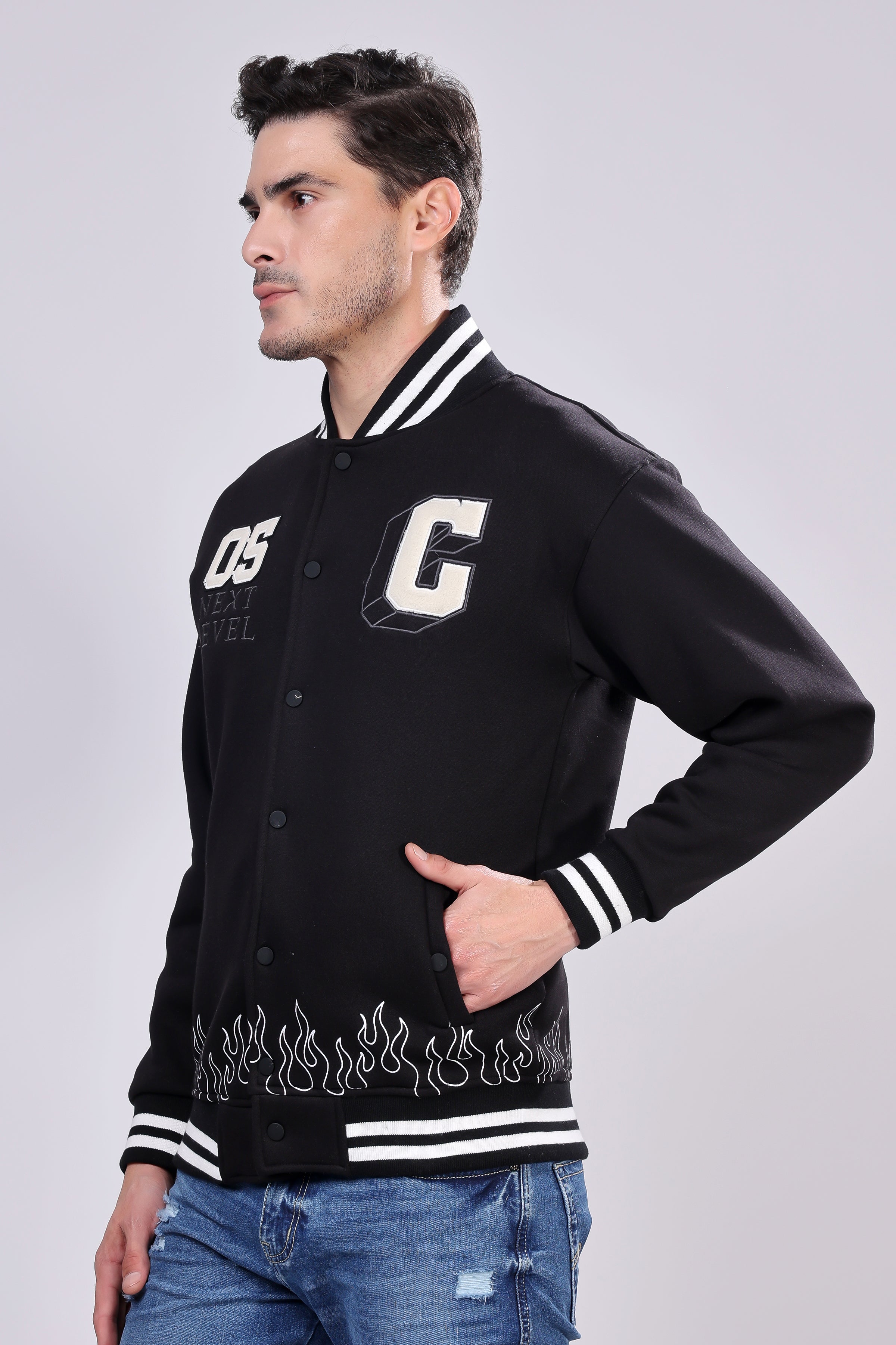 STYLOX Stylish Slim Fit Varsity Jacket