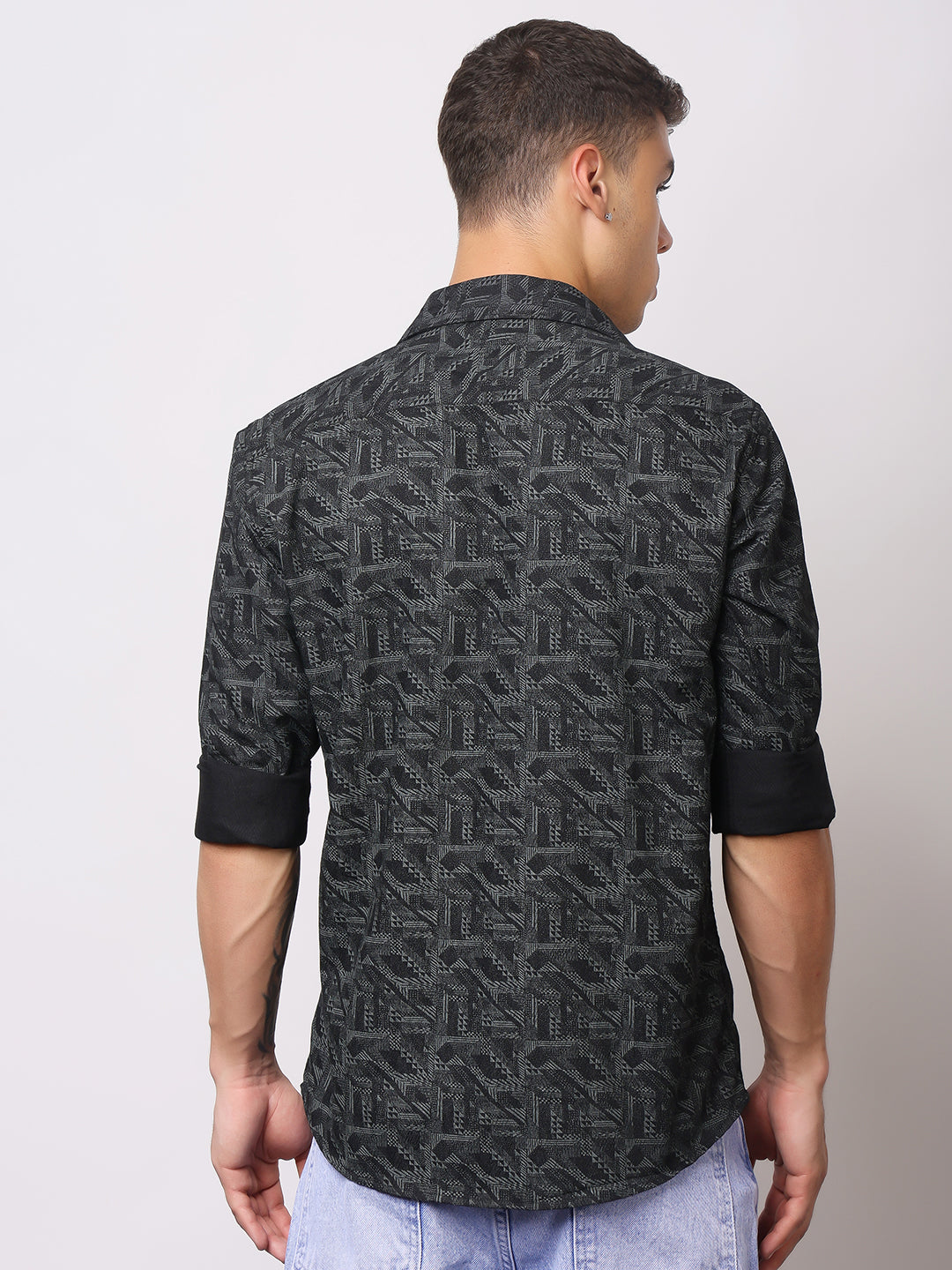 Stylox Men’s Printed Full Sleeve Geometric All-Over Print Casual Shirt