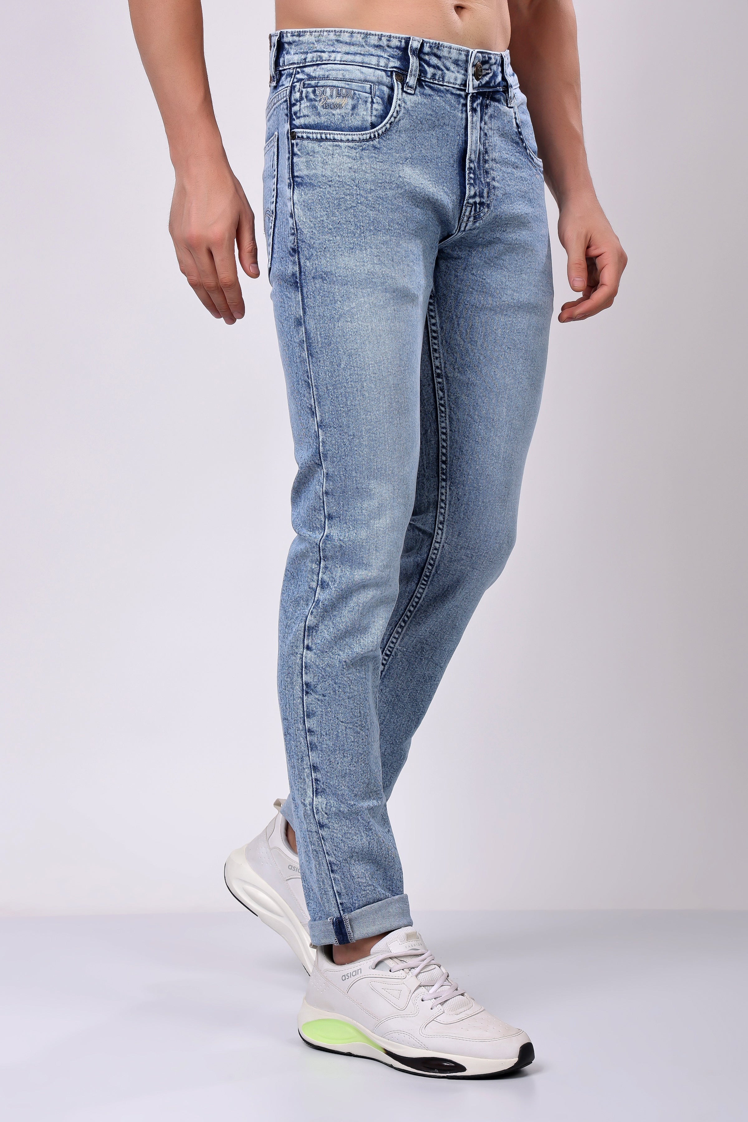 Stylox Slim Fit Denim Jeans - Sky Blue,
