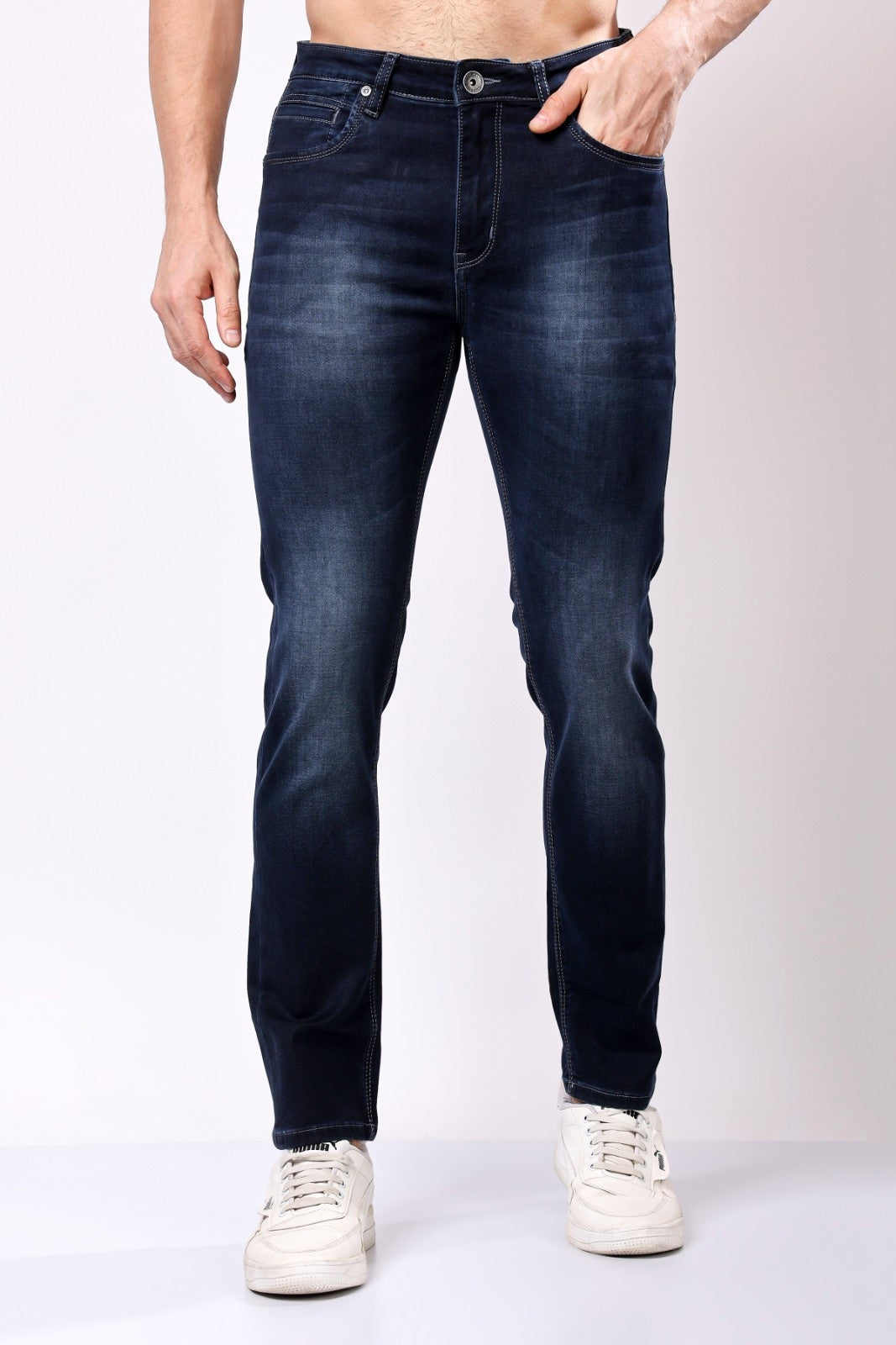 Stylox Slim Fit Denim Jeans - Dark Blue,