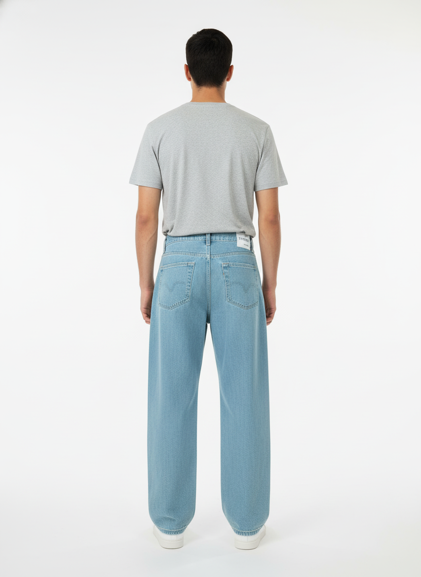 Stylox Men’s Sea Blue Loose Fit Jeans – Street-Ready Comfort & Classic Style