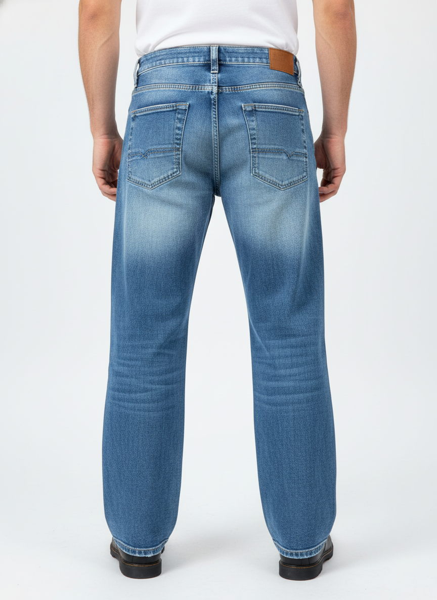 Stylox Men’s Loose Fit Mid-Wash Jeans – Relaxed Comfort & Everyday Style