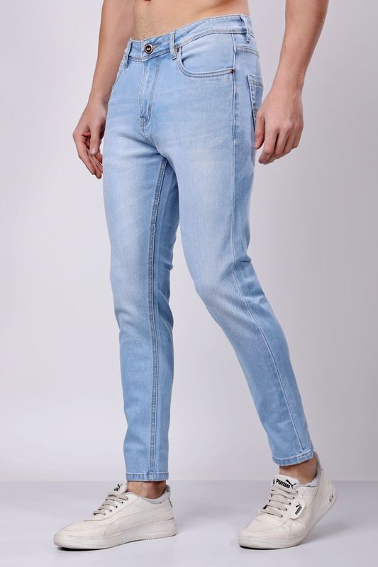 STYLOX Men’s Sky Blue Ankle Fit Jeans - Premium Denim|J-029