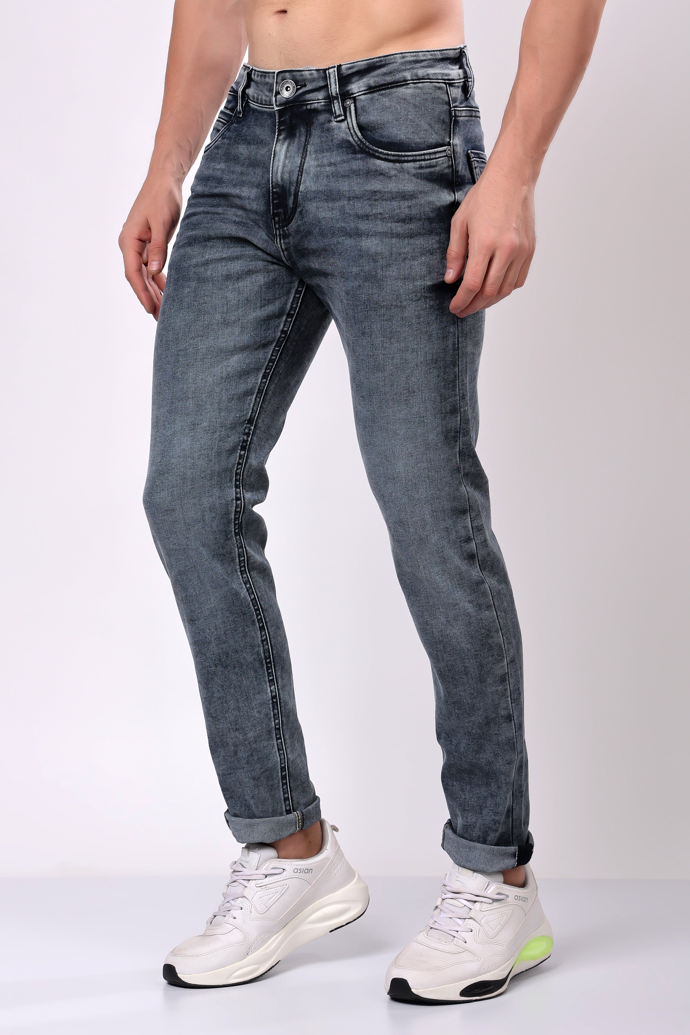Stylox Slim Fit Denim Jeans - Light Grey,