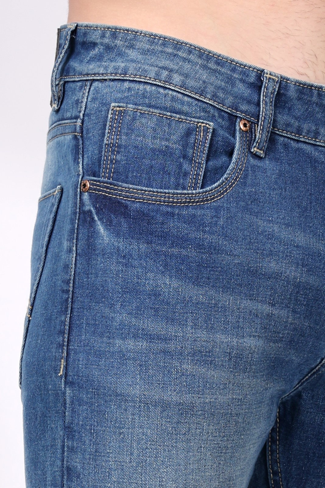 STYLOX Men’s Blue Ankle Fit Jeans - Premium Denim,