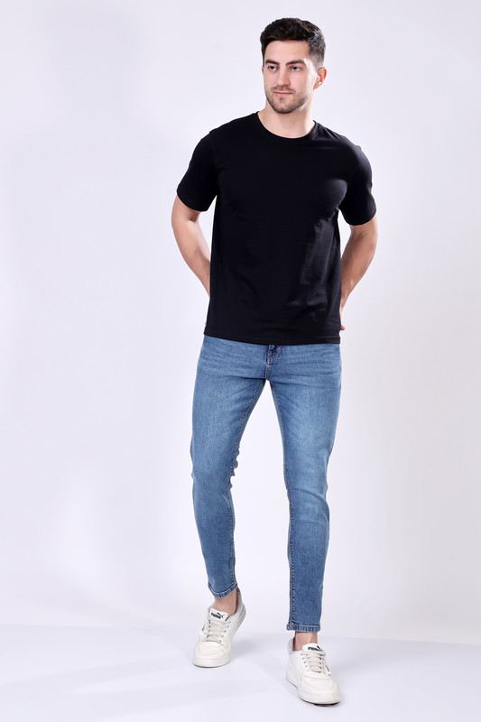 STYLOX Men’s Blue Ankle Fit Jeans - Premium Denim,