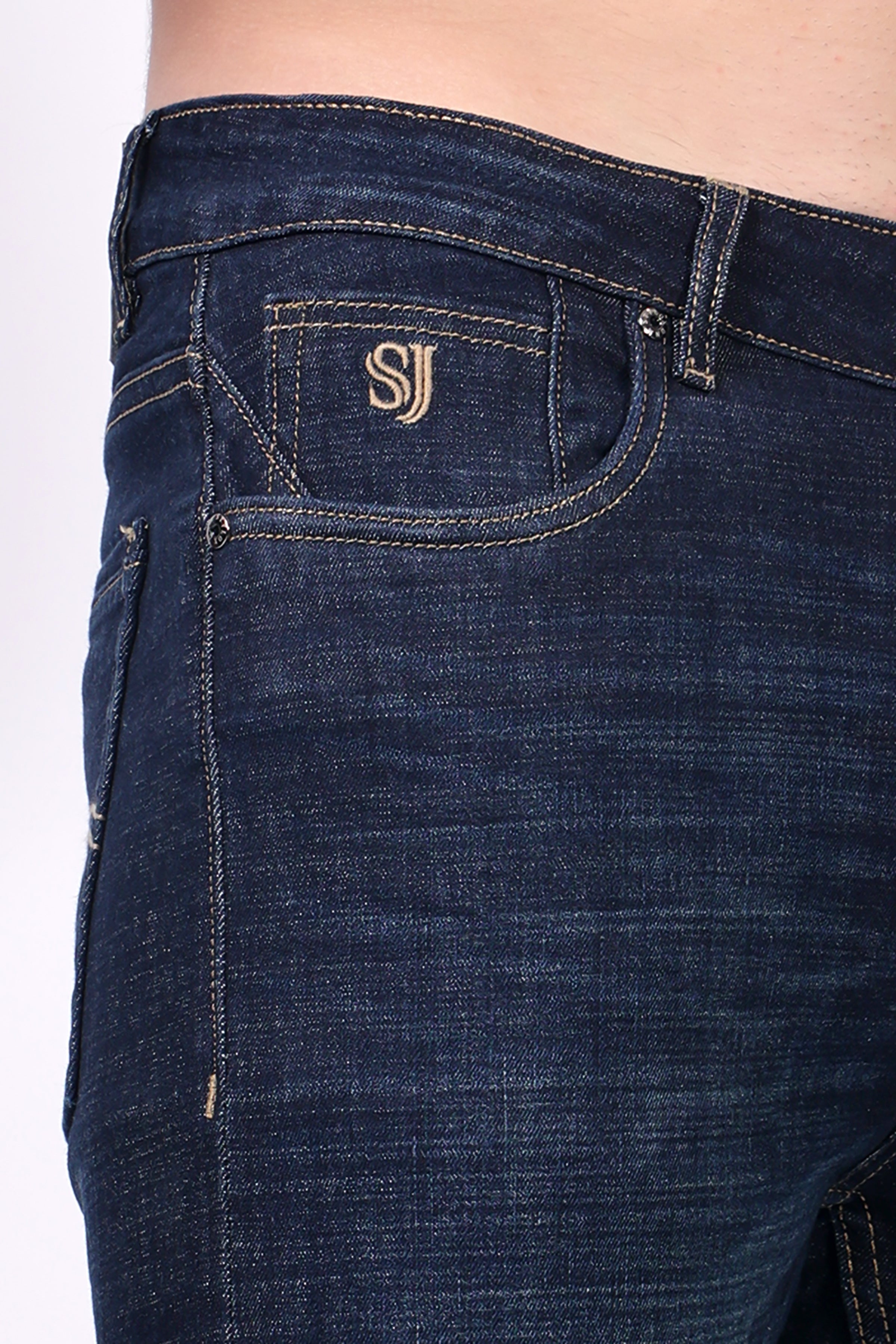 STYLOX Men’s Dark Blue Ankle Fit Jeans - Premium Denim,