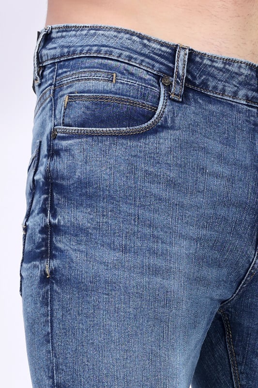 STYLOX Men’s Blue Ankle Fit Jeans - Premium Denim,