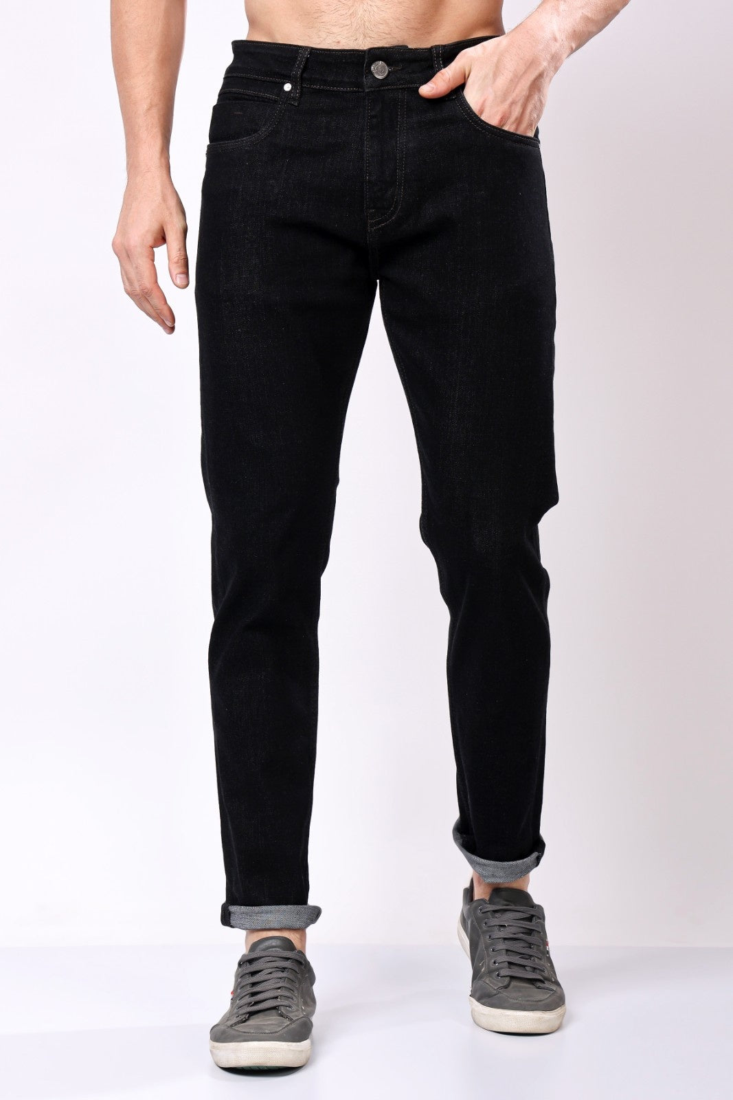 Stylox Slim Fit Denim Jeans - Black, - Stylox