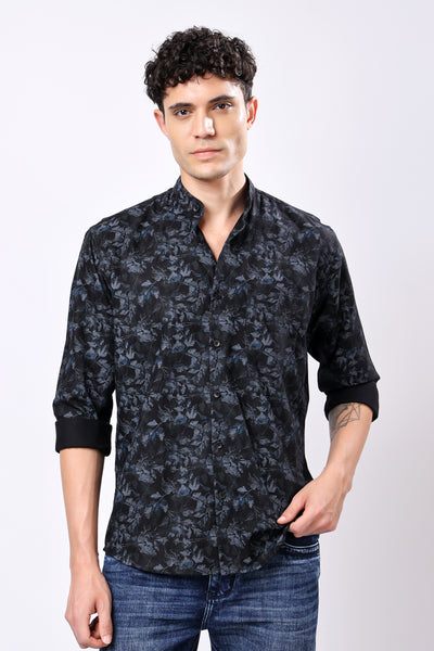 Stylox Full Sleeve Leaf Print Casual Shirt