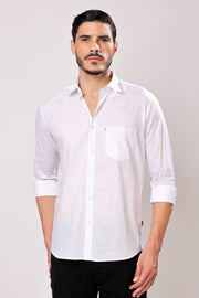 Stylox Men's Solid Full Sleeve Casual Shirt Color - White