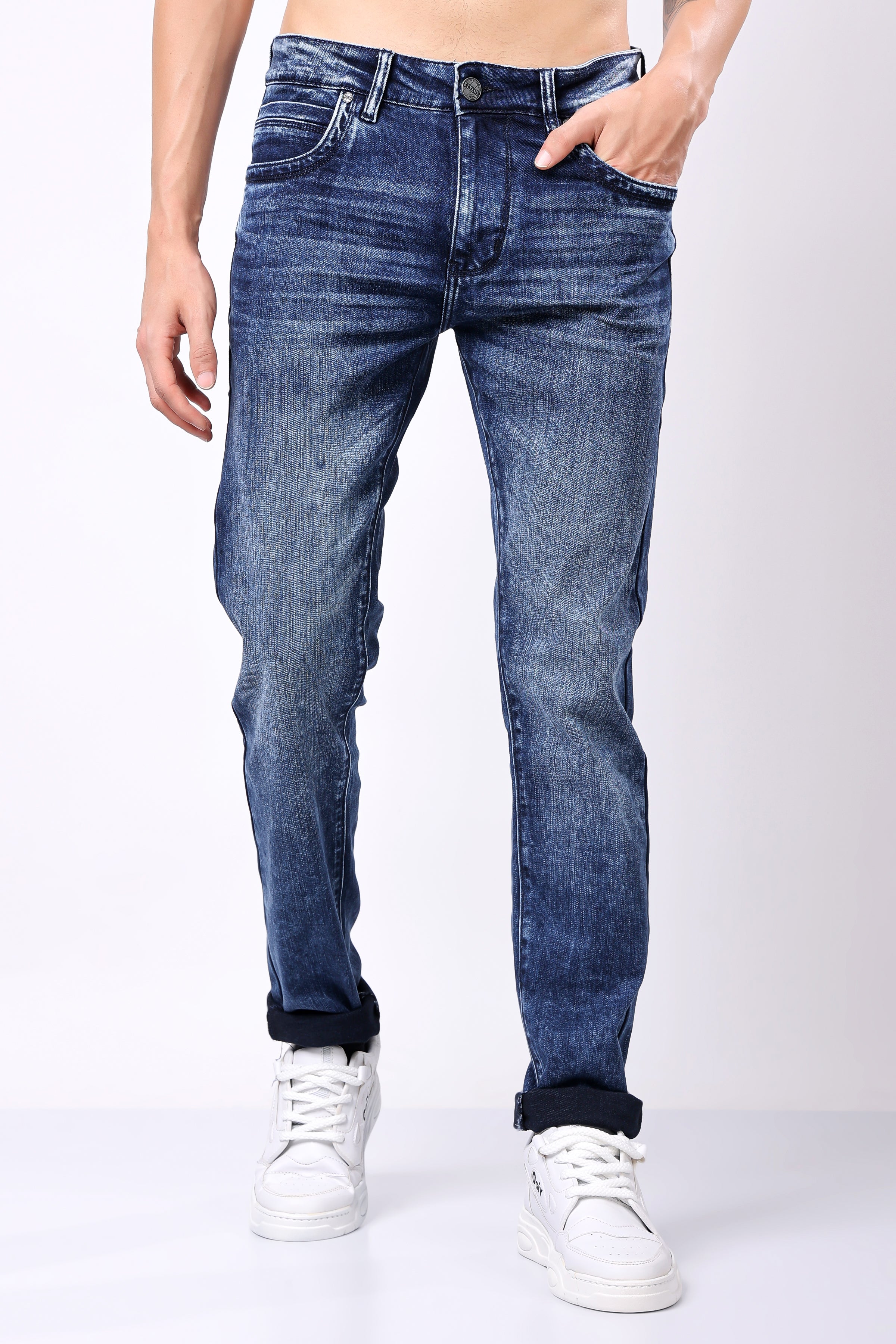 Stylox Slim Fit Denim Jeans - Dark Blue,