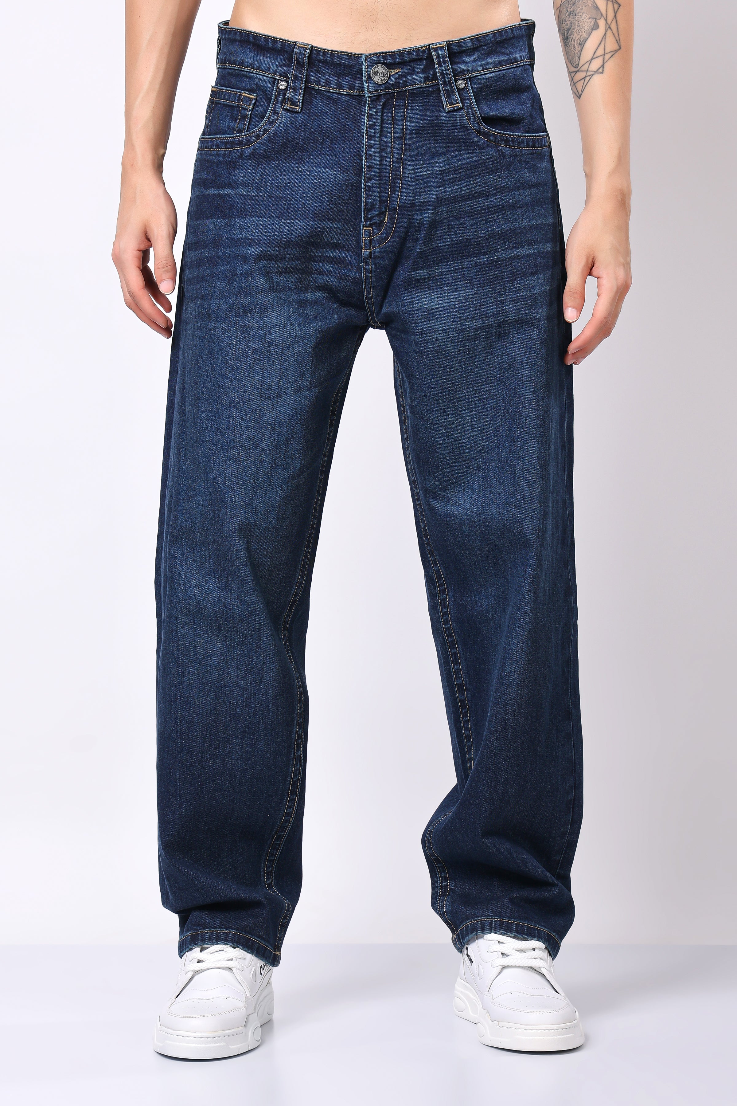 Stylox Men's Loose Fit Denim Jeans - Stylox