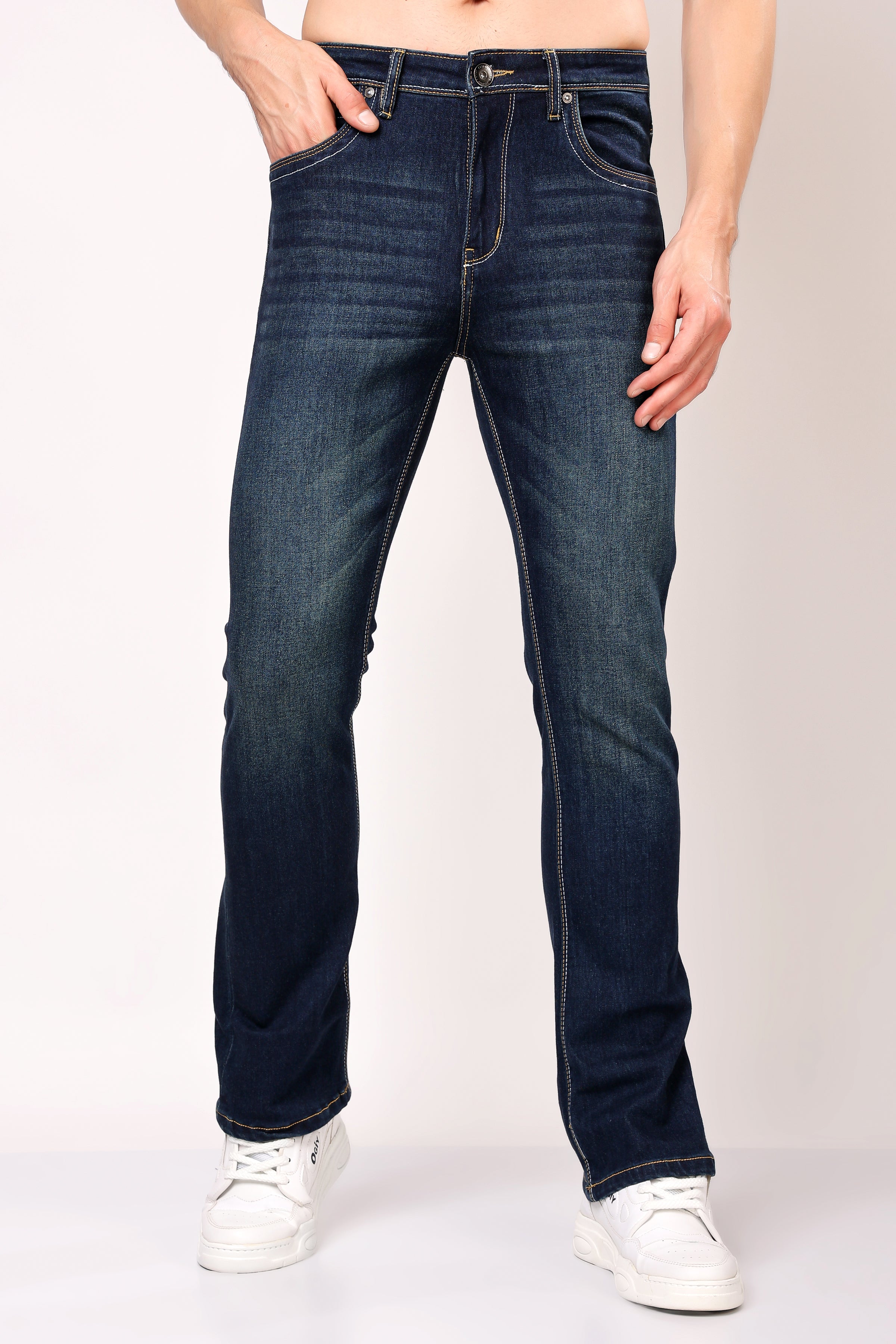 Stylox Bootcut Fit Men's Casual Denim Jeans -Dark Blue, Light Blue, Greenish Blue | - Stylox