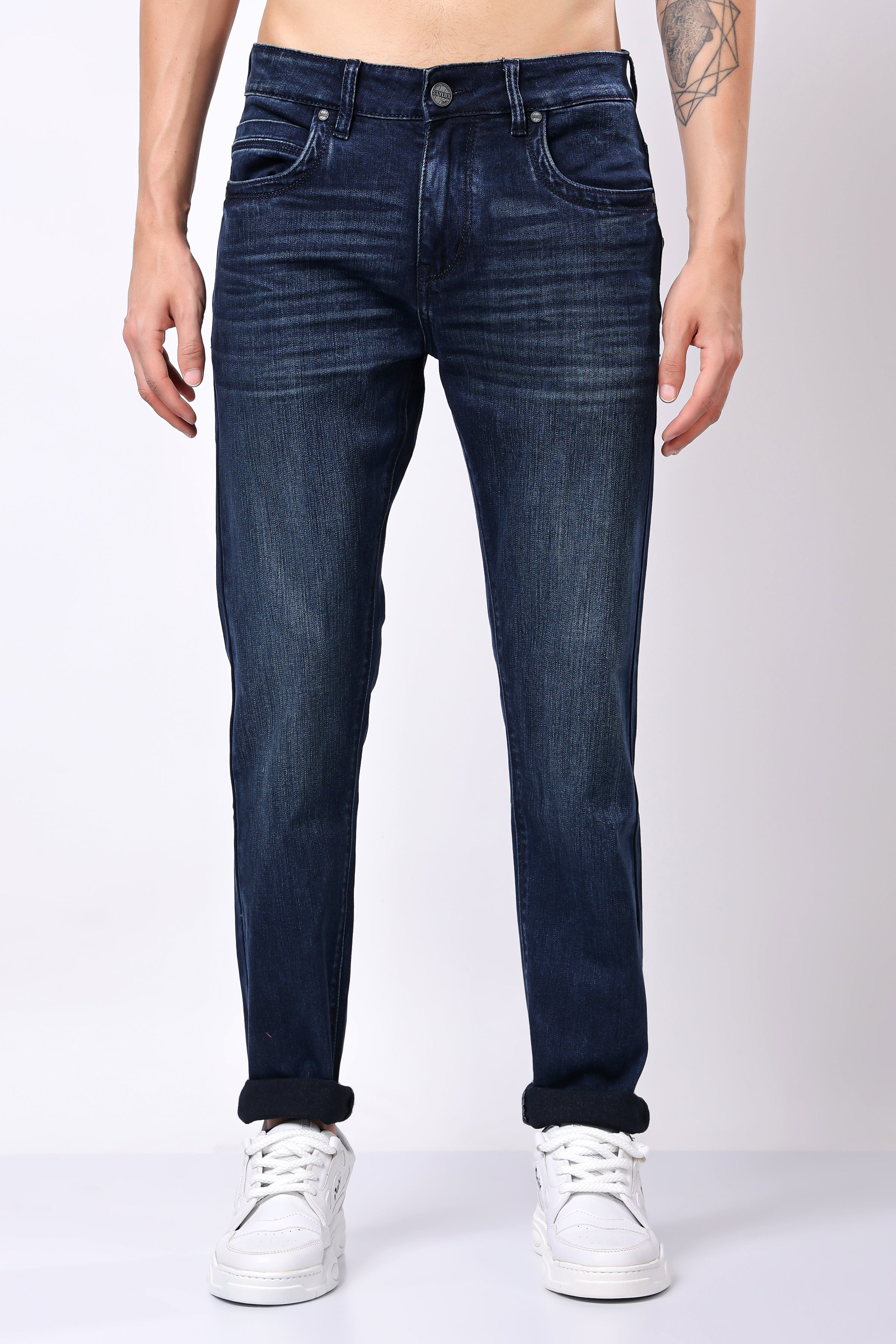 Stylox Slim Fit Denim Jeans - Dark Blue,