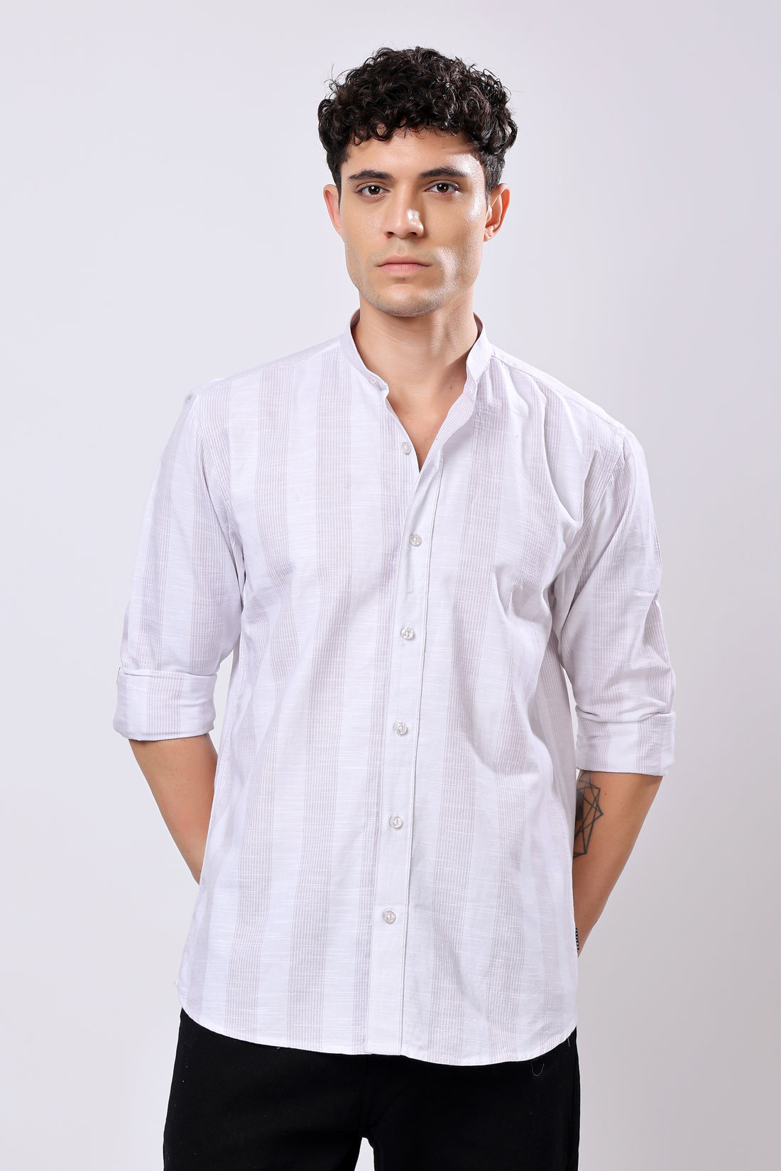 Stylox White Stripes Casual Shirt For Men