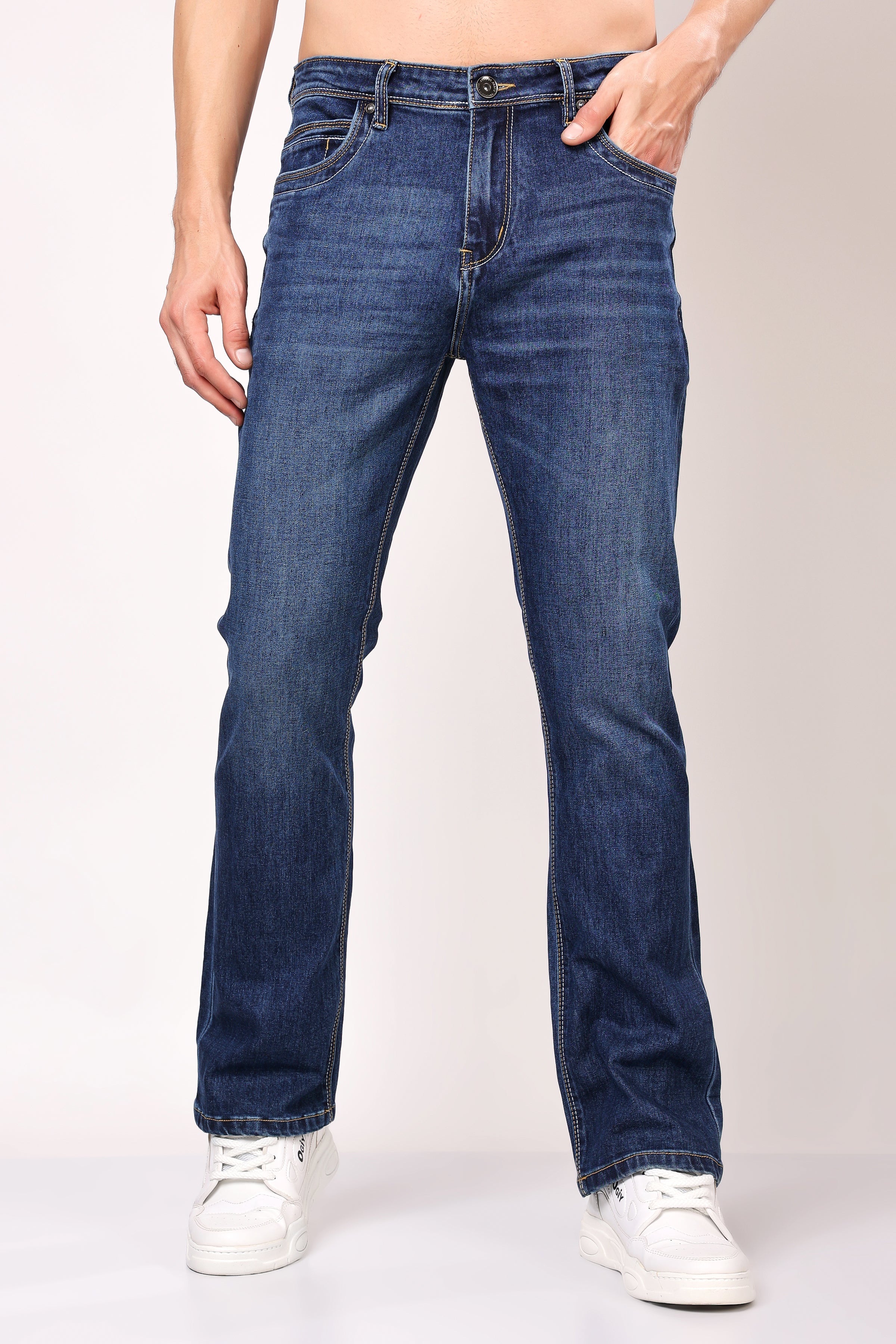Stylox Bootcut Fit Men's Casual Denim Jeans -Dark Blue, Light Blue, Greenish Blue | - Stylox