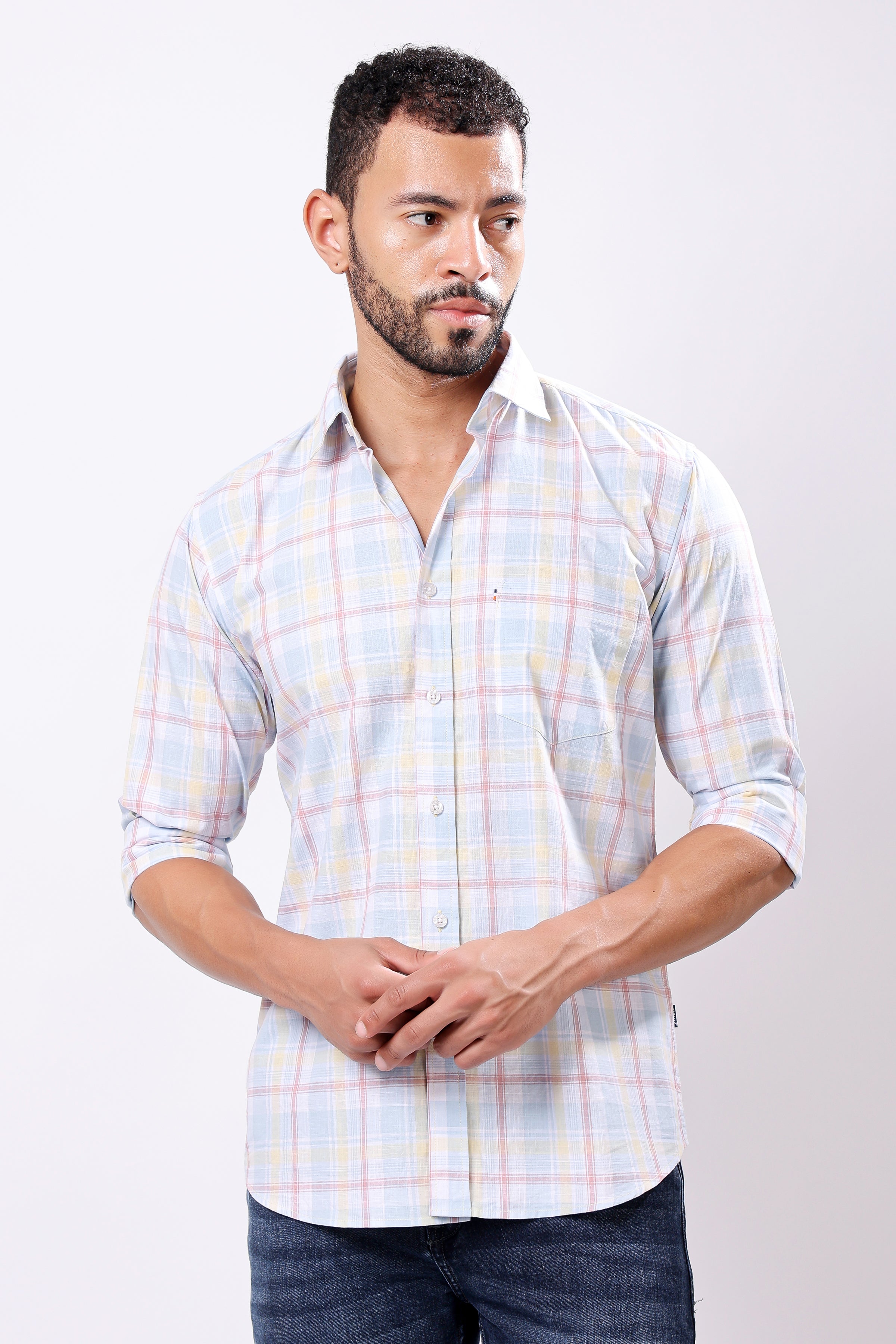 Stylox Men’s Regular Fit Full Sleeve Check Shirt - Stylox