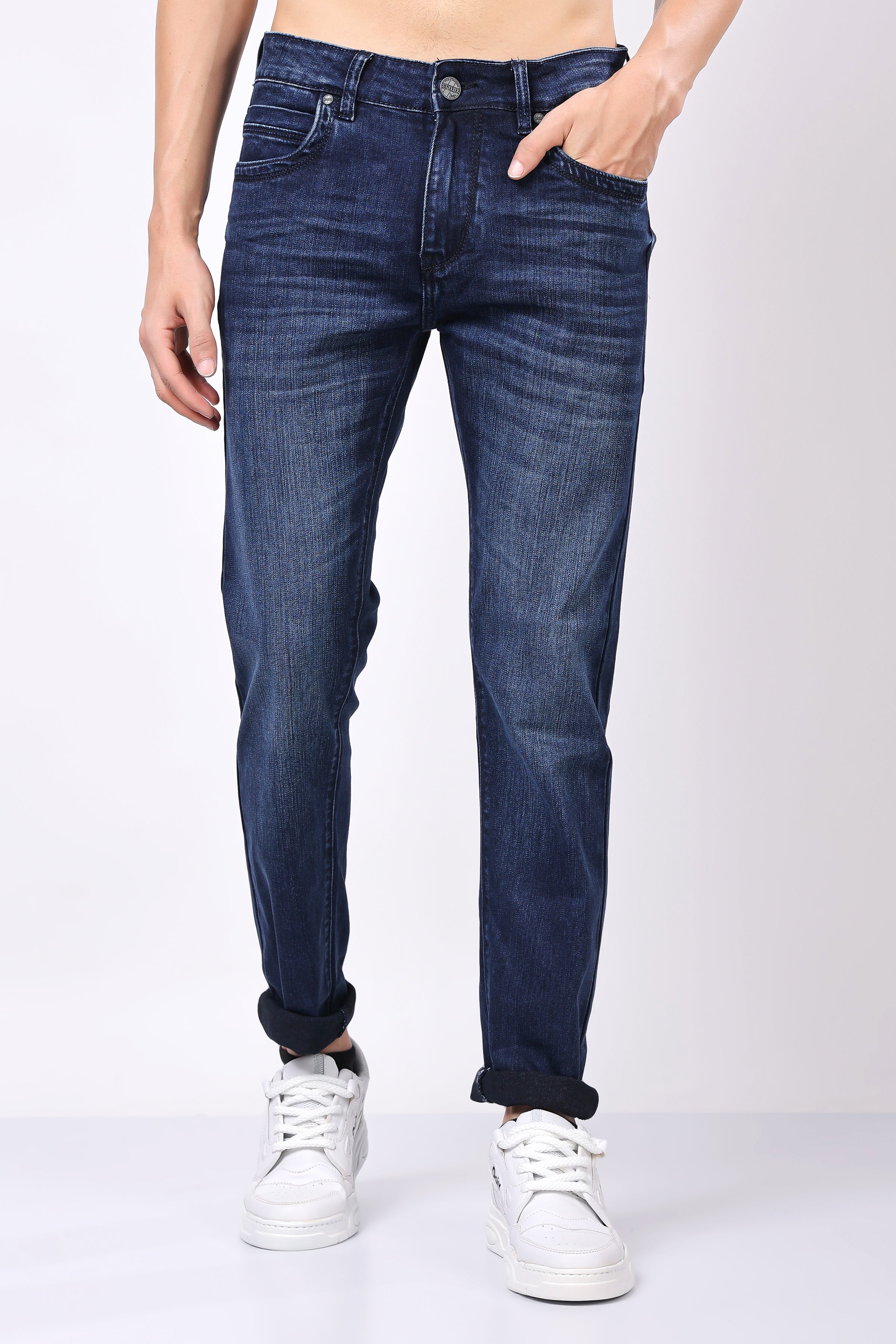 Stylox Slim Fit Denim Jeans - Dark Blue,