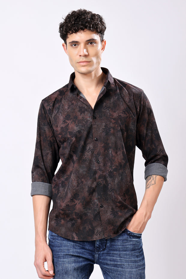 Stylox Flower Leaf Print Casual Shirt For Men