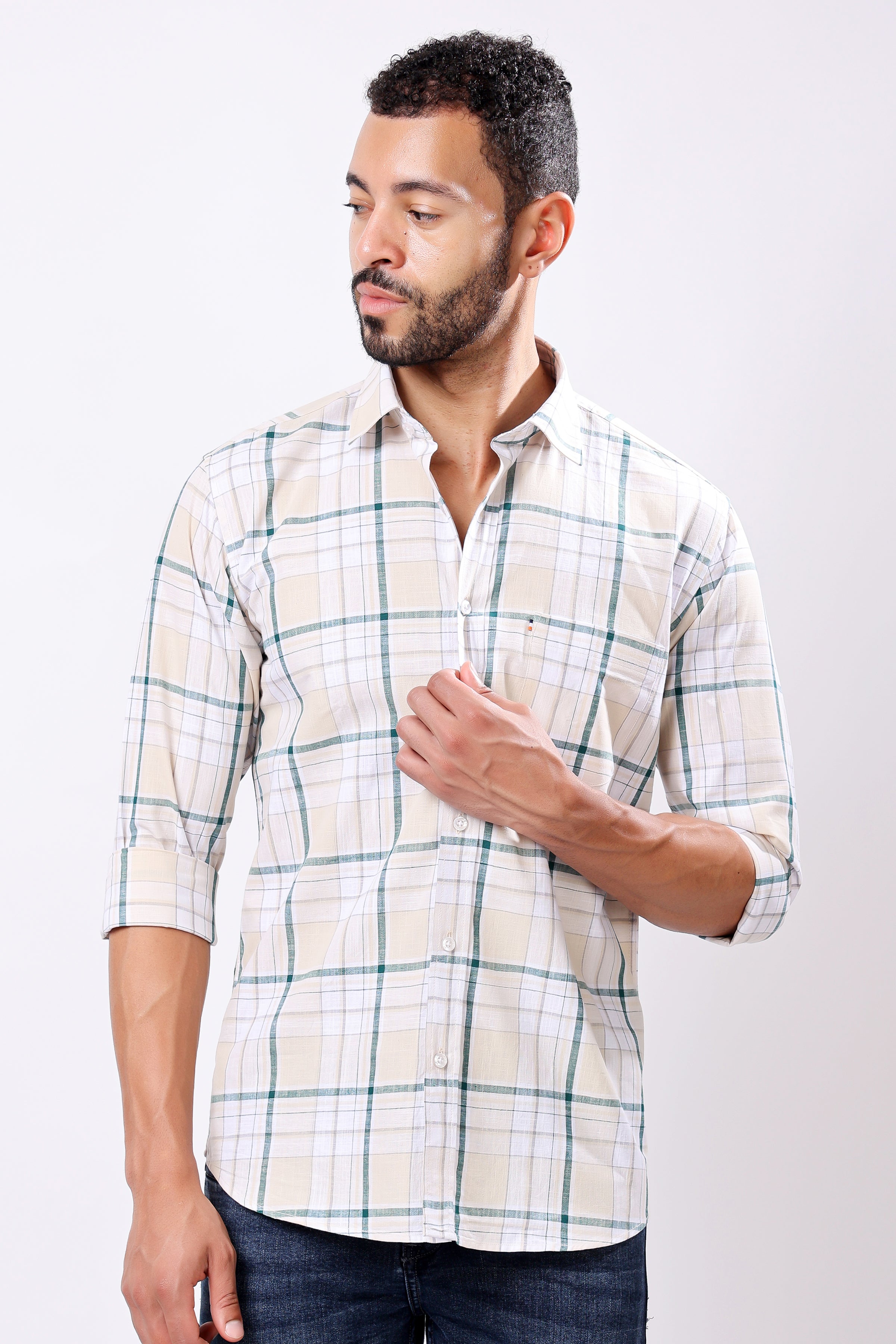 Stylox Regular Fit Full Sleeve Casual Check Shirt - Stylox