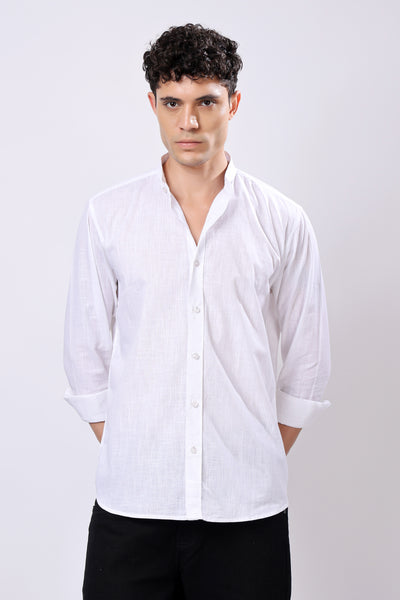 Stylox Solid White Shirt For Men