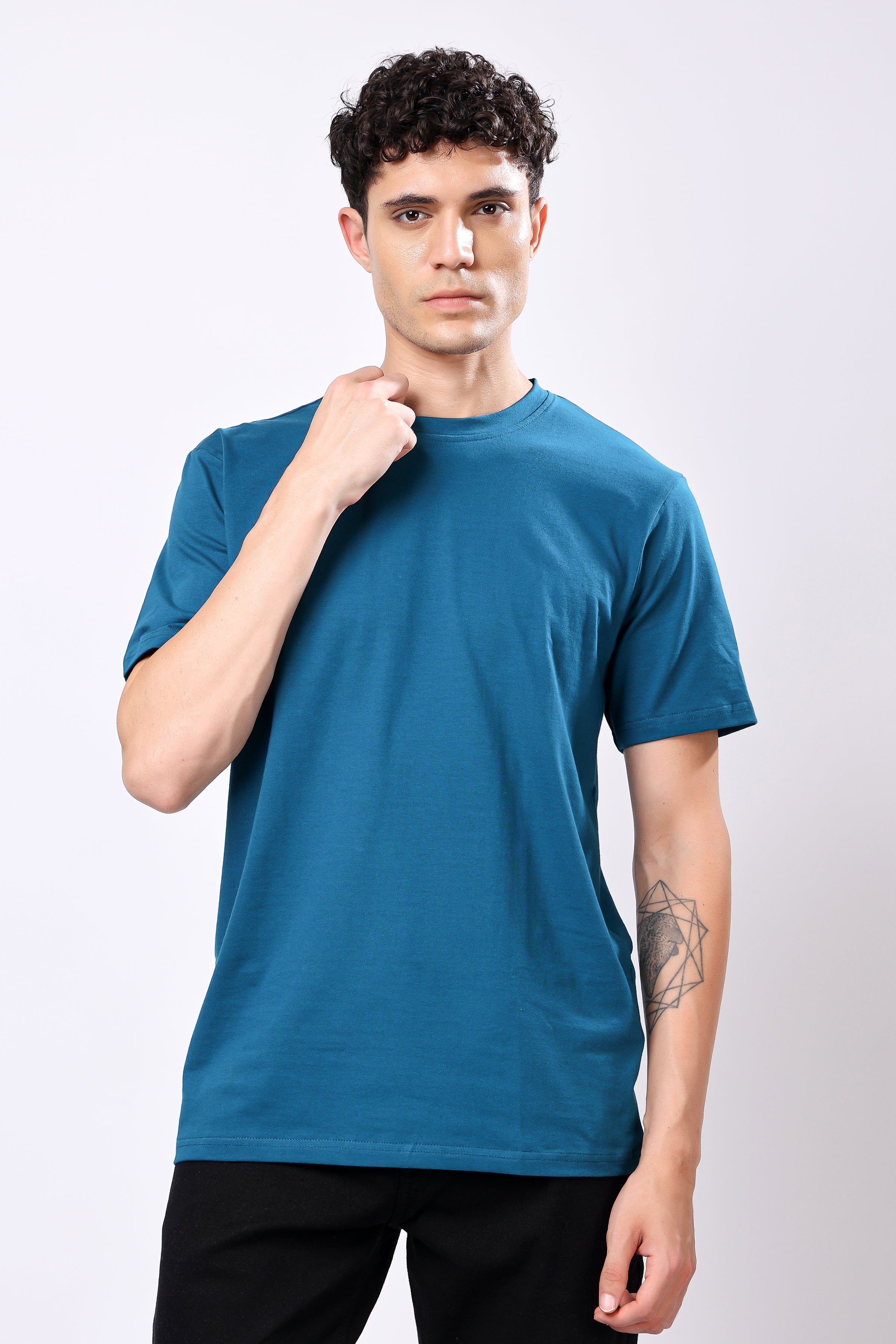 STYLOX Round Neck Solid T-Shirt - Stylox