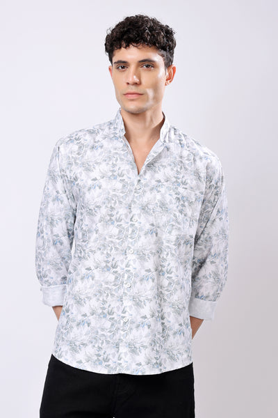 STYLOX FULL SLEEVE LEAF PRINT CASUAL SHIRT
