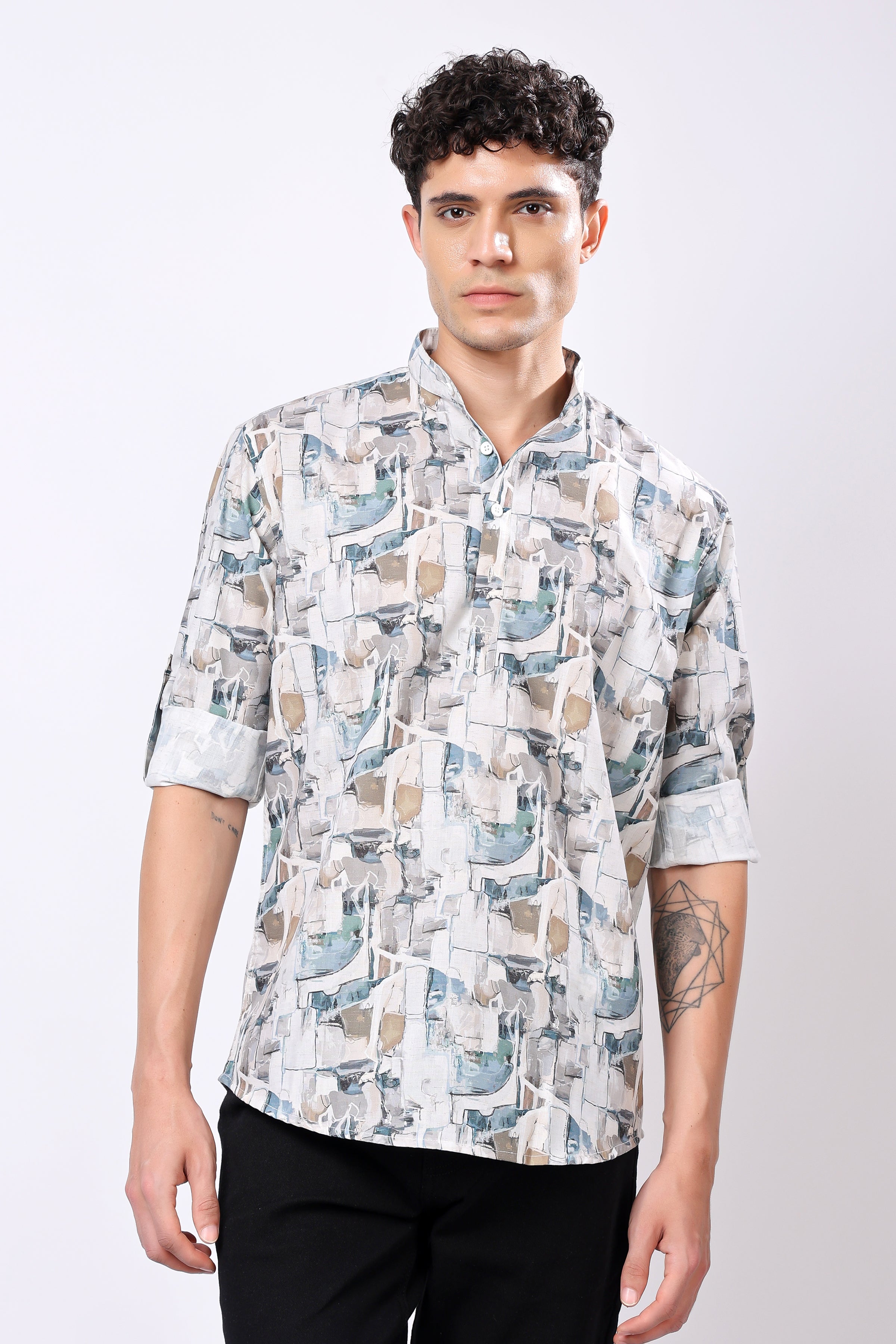 Stylox Printed Full Sleeve Casual Kurta For Men