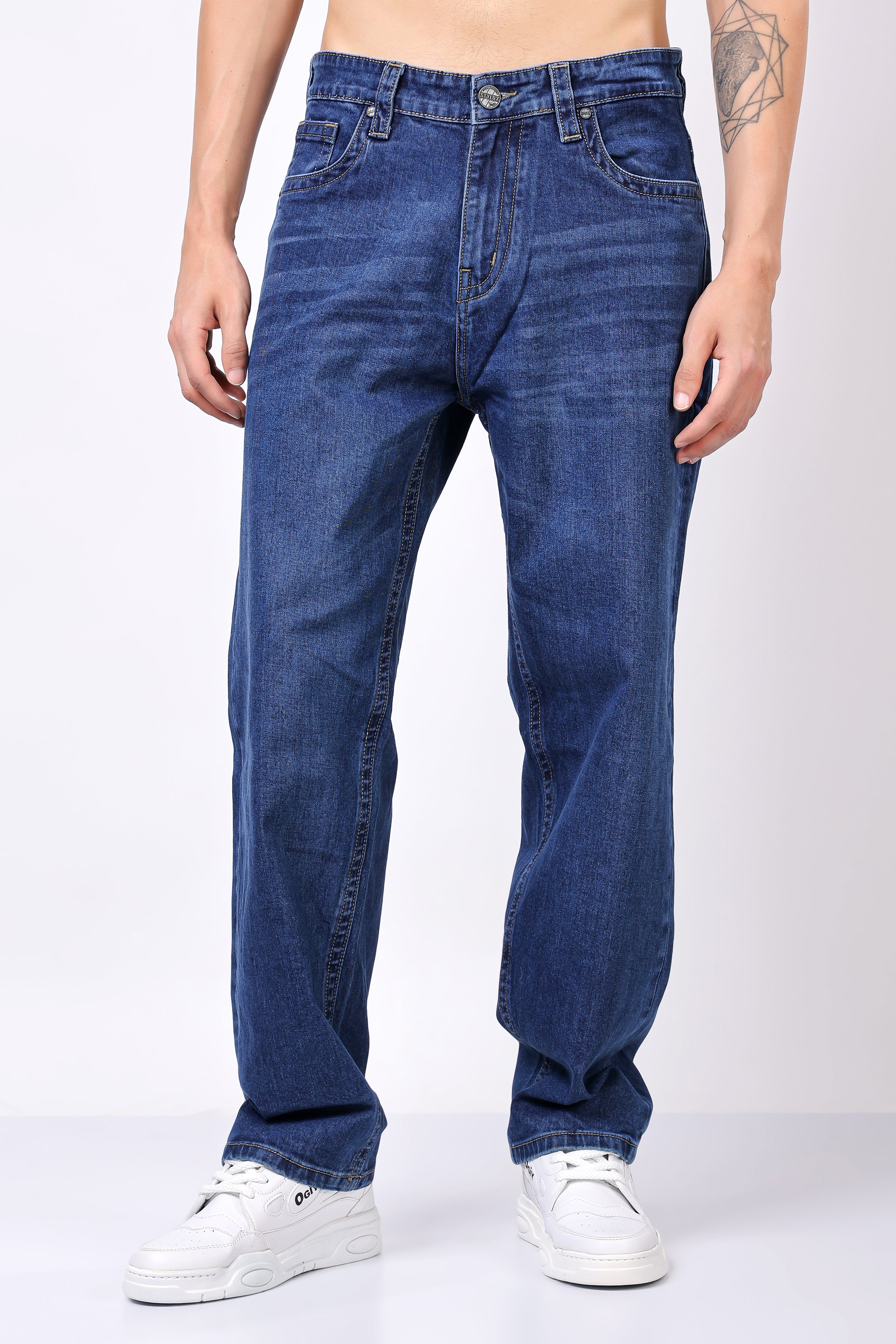 Stylox Men's Loose Fit Denim Jeans - Stylox