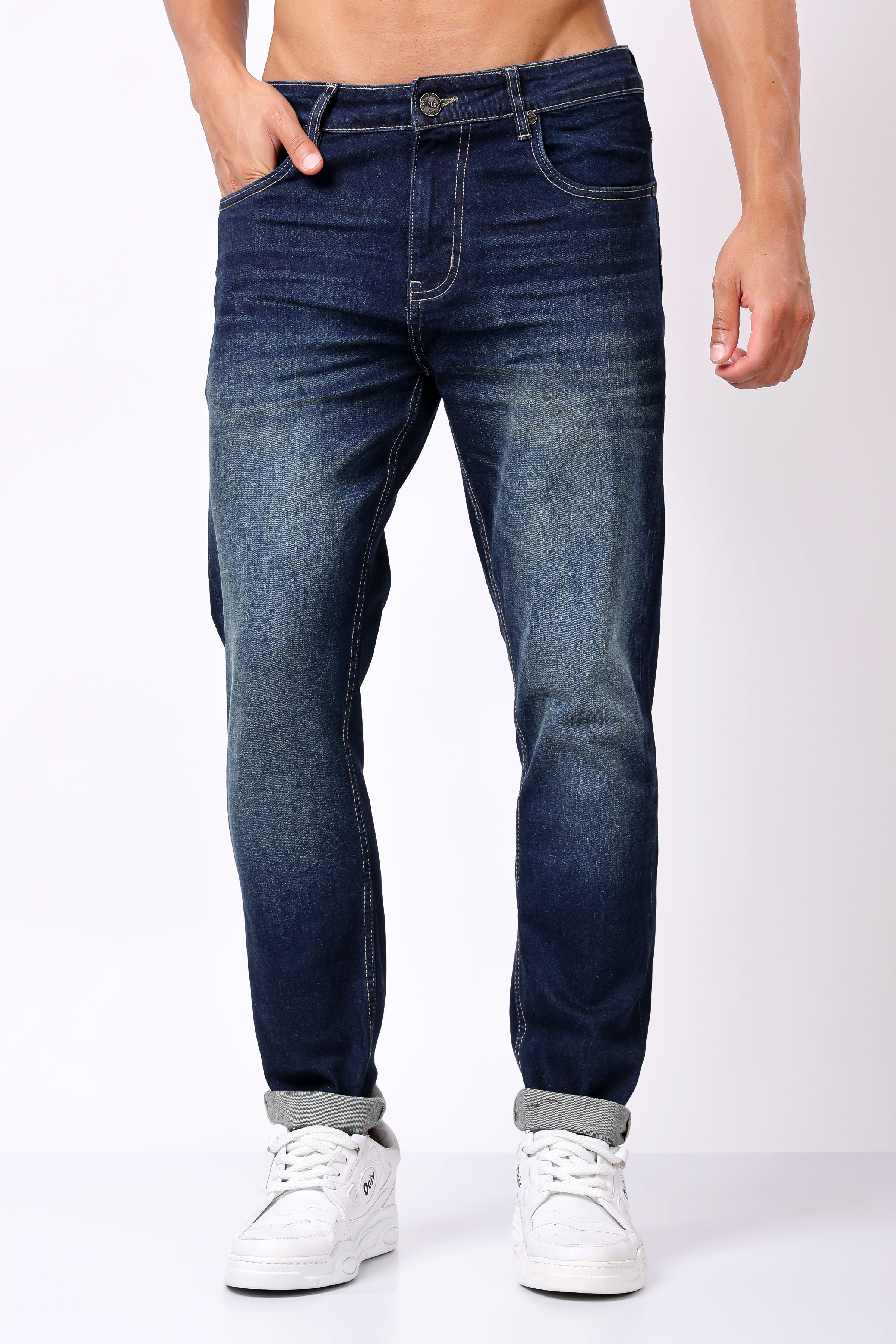 Stylox Slim Fit Denim Jeans - Dark Blue,